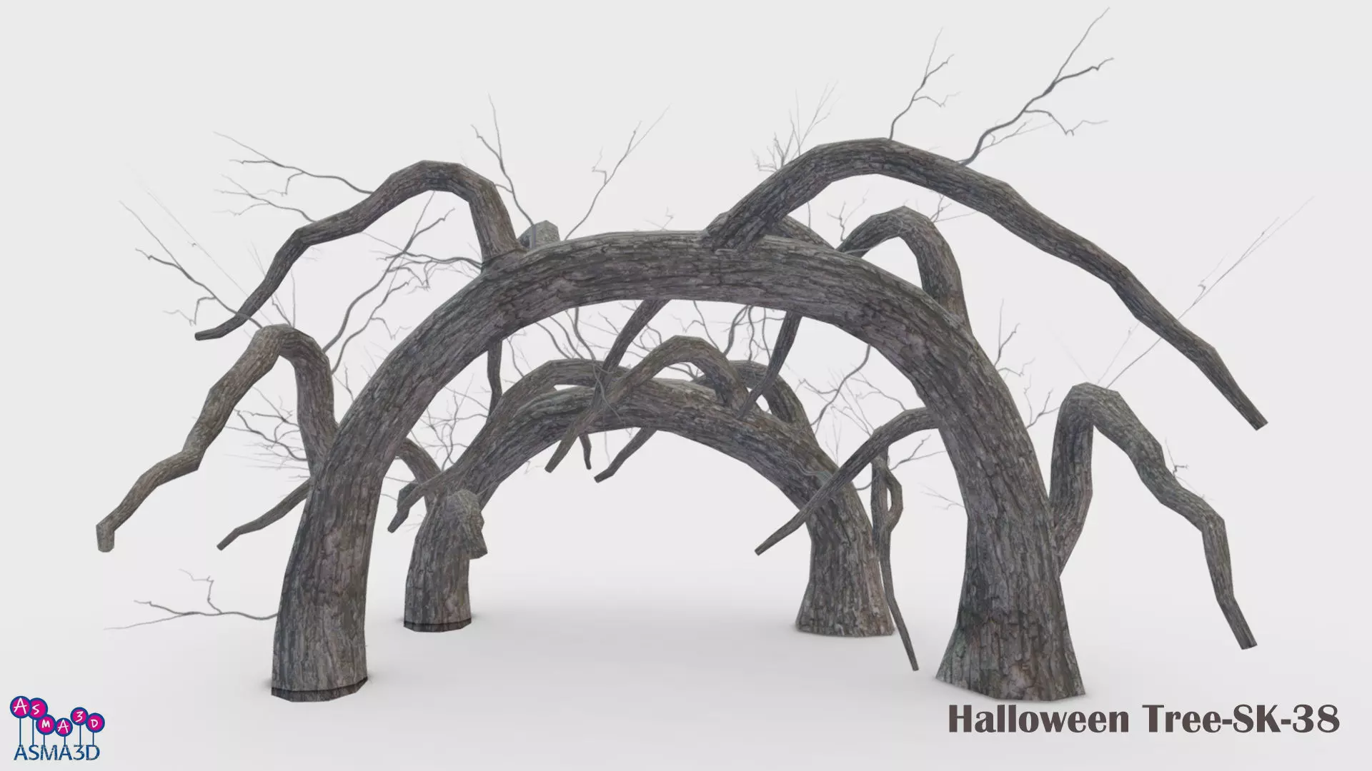 Halloween Tree-SK-38 Low-poly 3D model_0