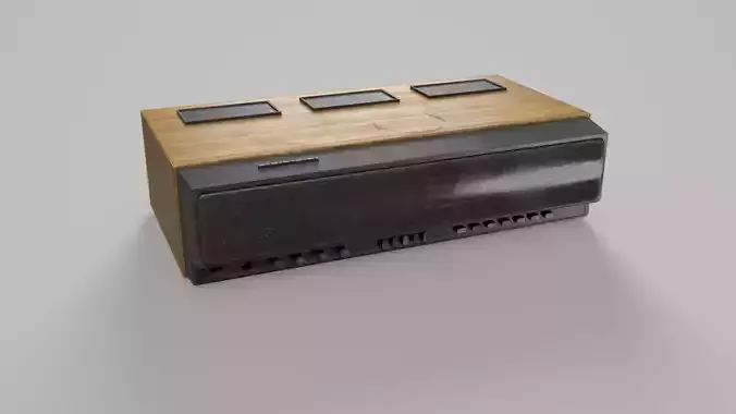 Vintage Radio with Wood Finish Low-poly 3D model