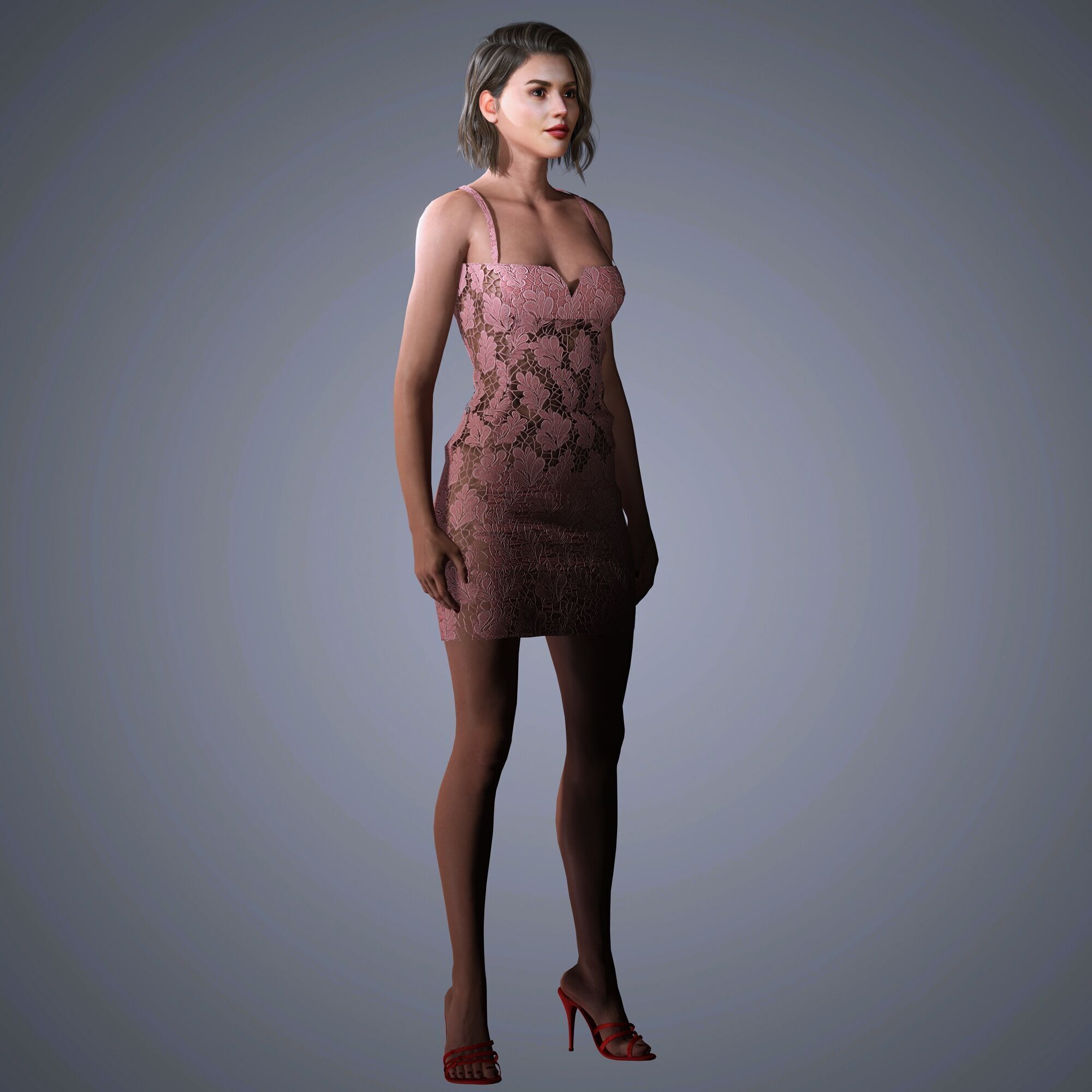 Eiza Gonzalez Character Low-poly 3D model_9