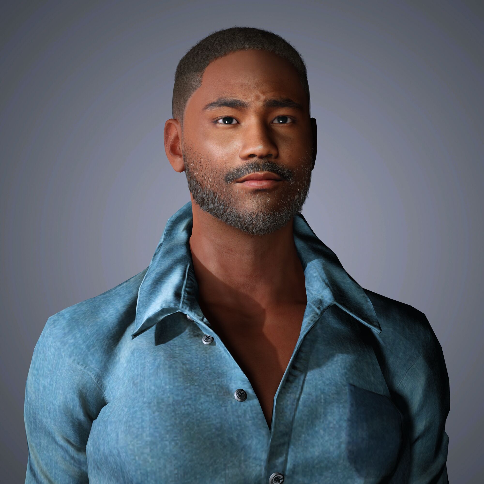 Donald Glover Character Low-poly 3D model_6