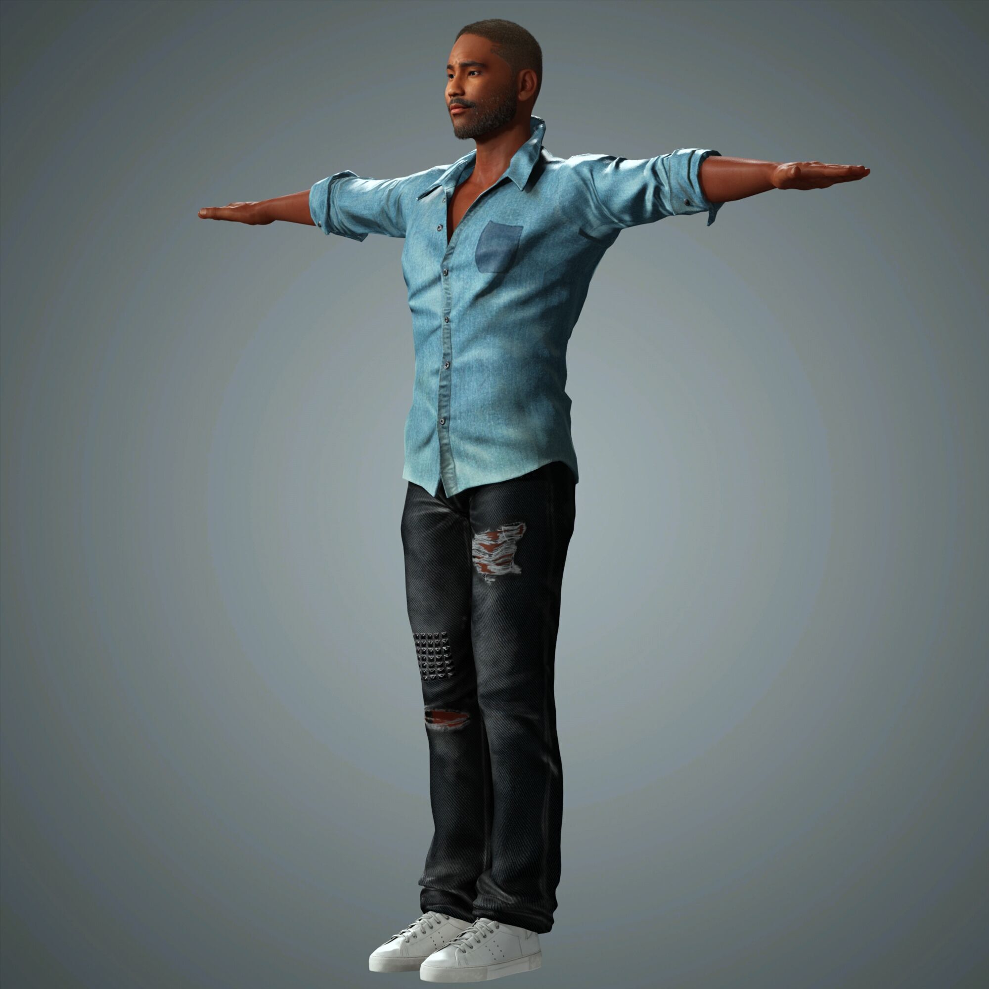 Donald Glover Character Low-poly 3D model_14
