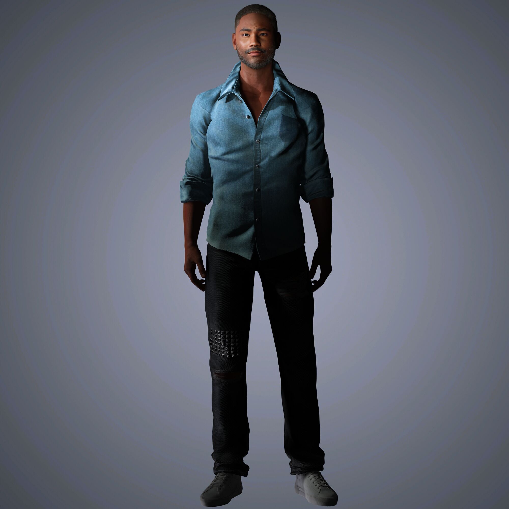 Donald Glover Character Low-poly 3D model_9