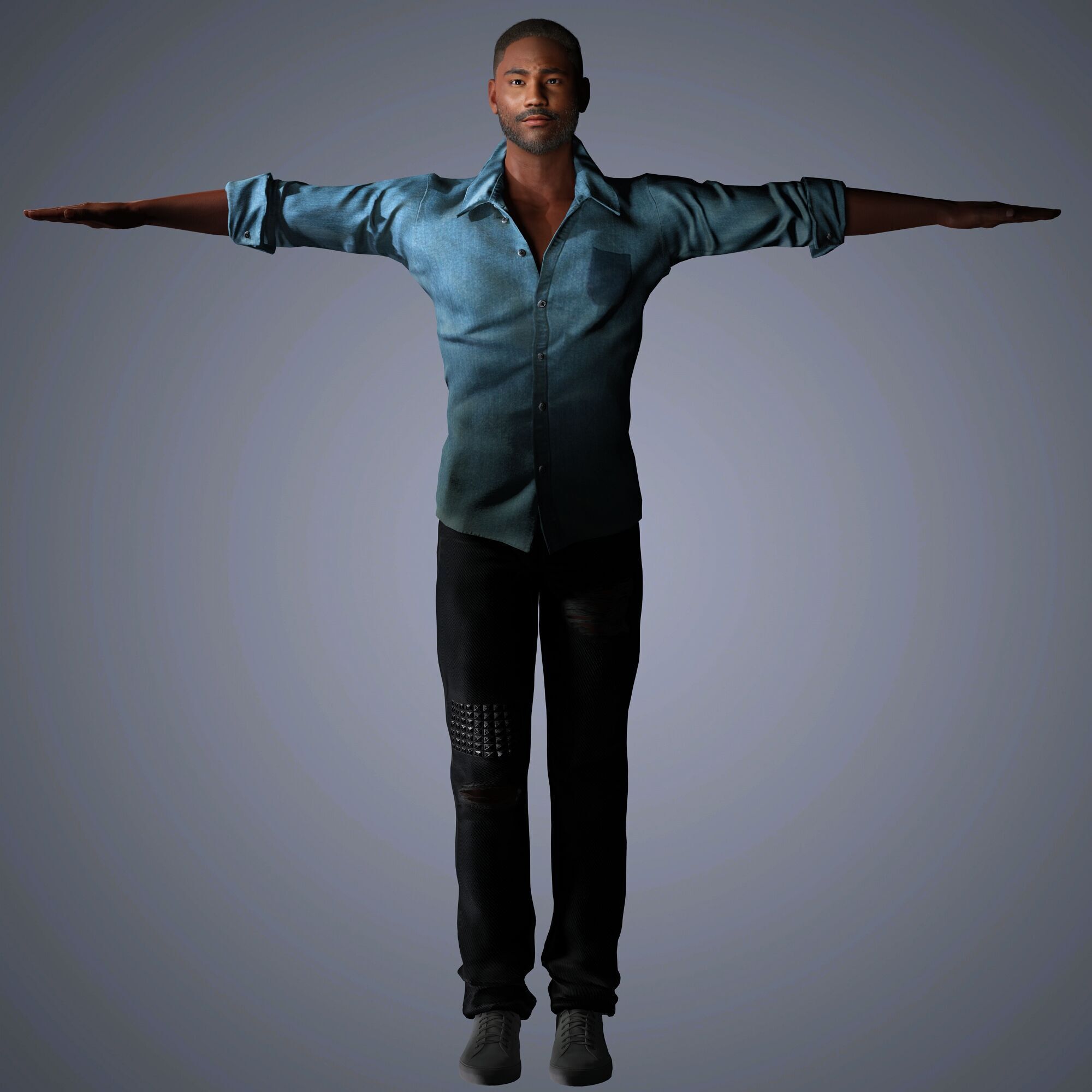 Donald Glover Character Low-poly 3D model_13