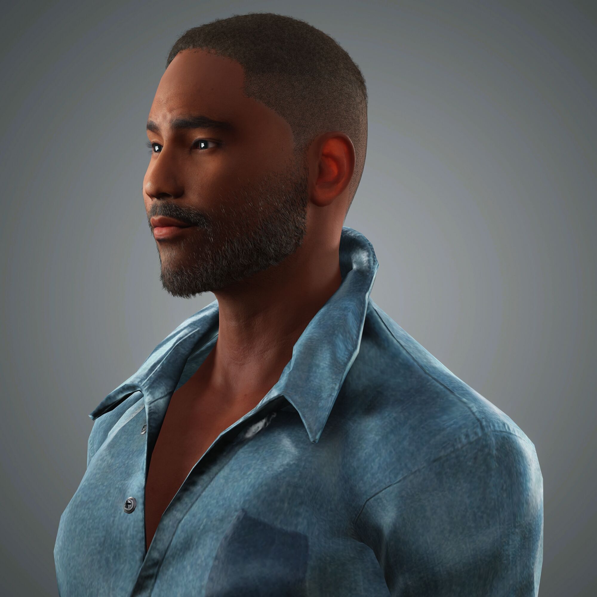 Donald Glover Character Low-poly 3D model_2