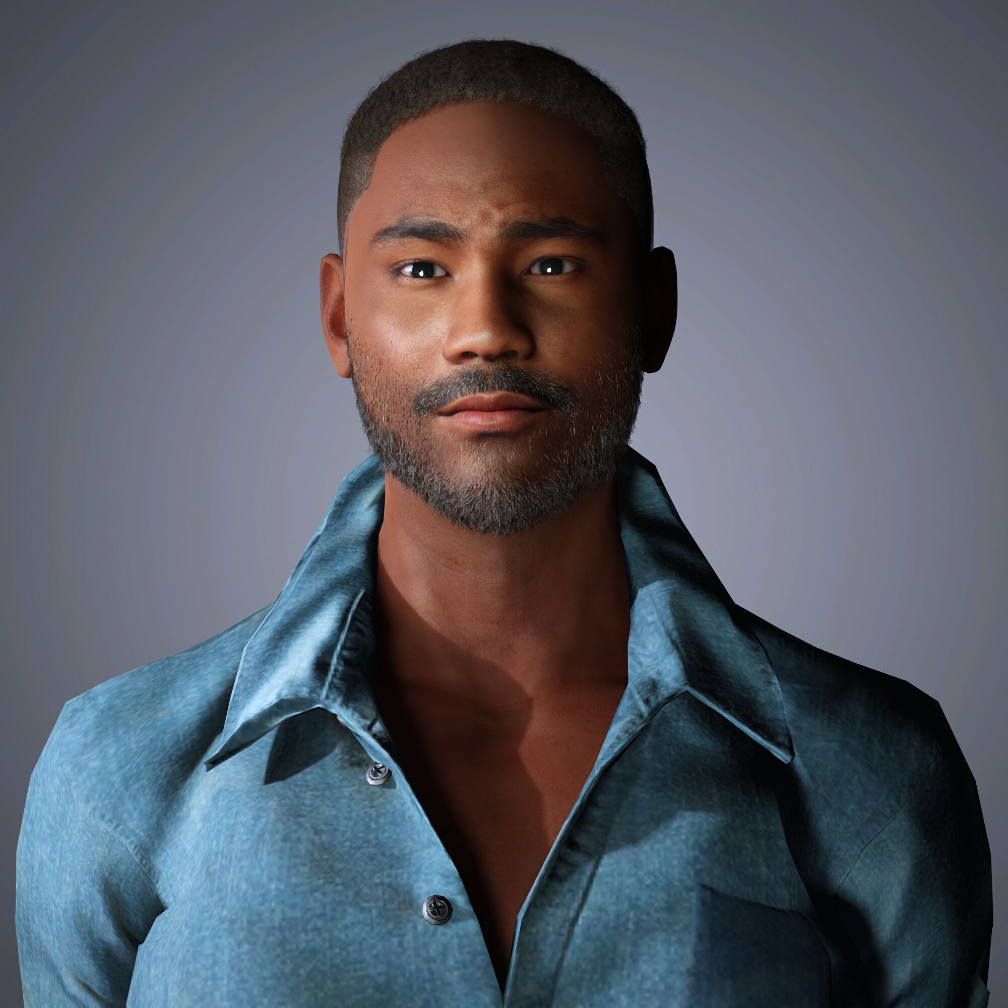 Donald Glover Character Low-poly 3D model_1