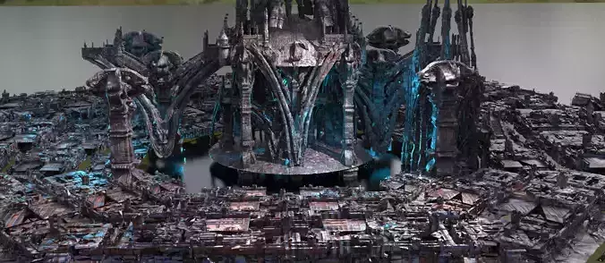 Edwardian Steampunk city exterior background 2