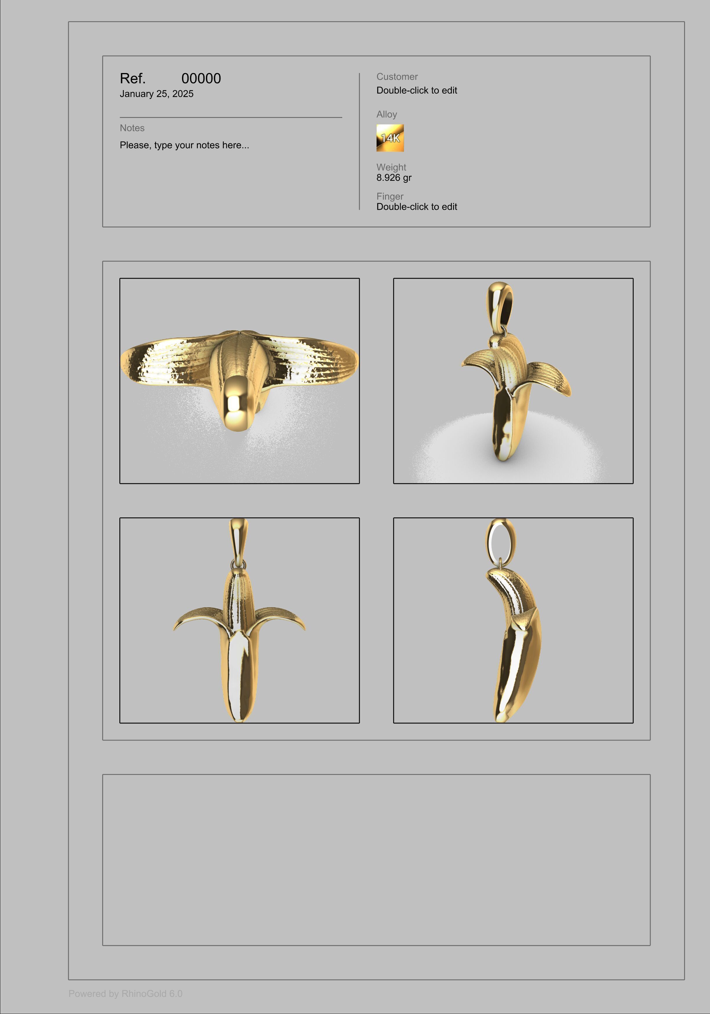 Banana pendant Necklace Charm bracelet Jewelry 3D print model_24