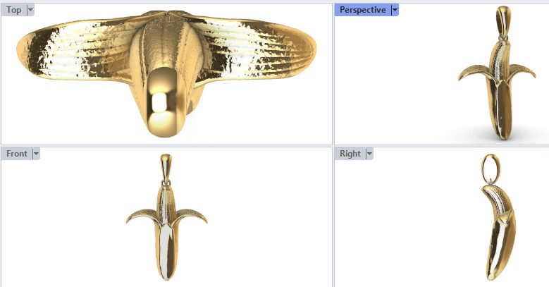 Banana pendant Necklace Charm bracelet Jewelry 3D print model_21