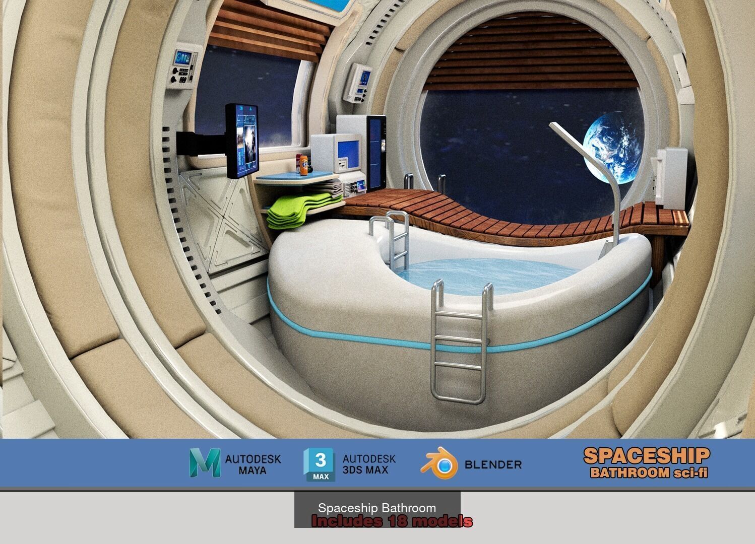 Spaceship Interior 3D Model Collection_3