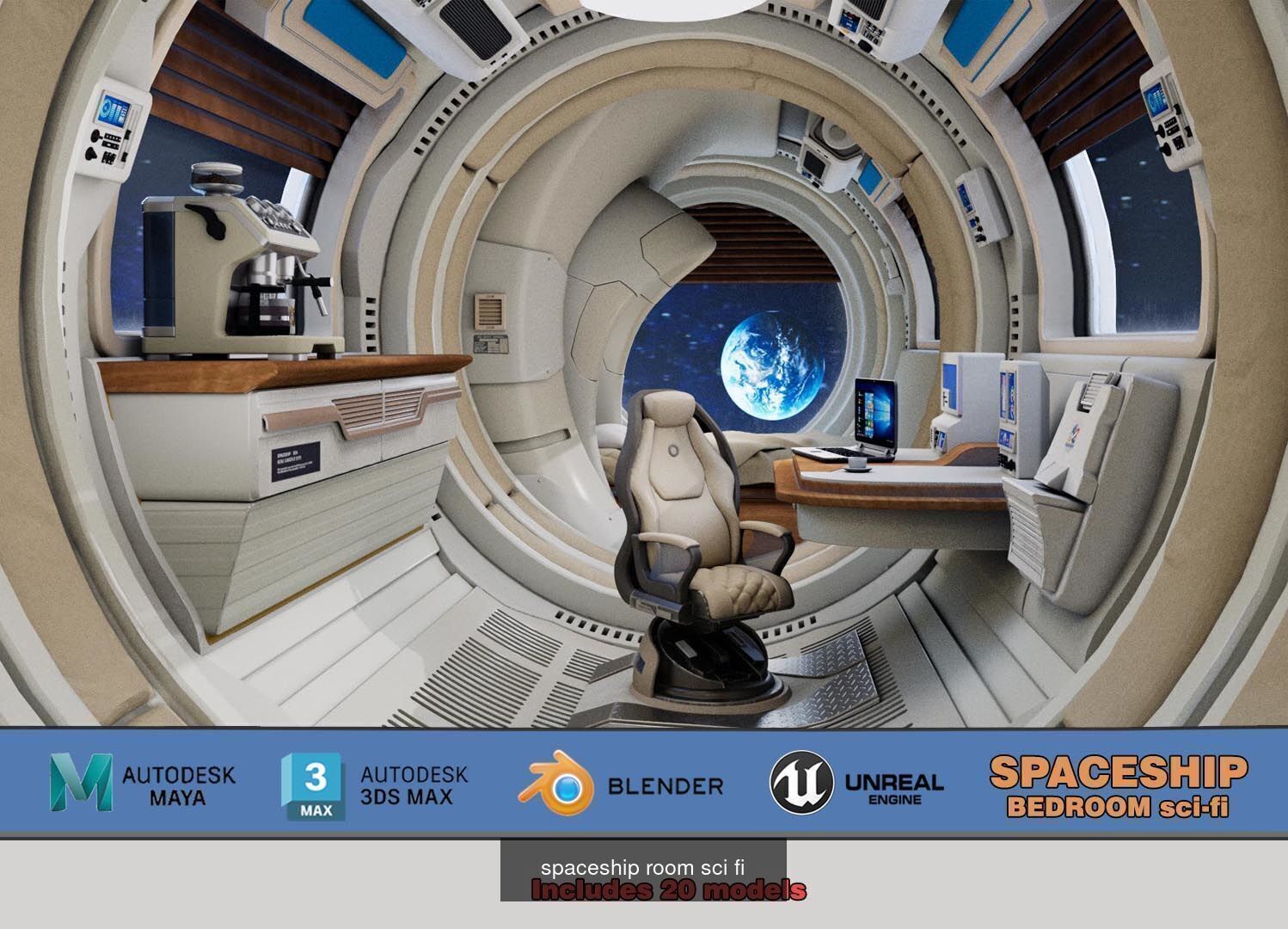 Spaceship Interior 3D Model Collection_2