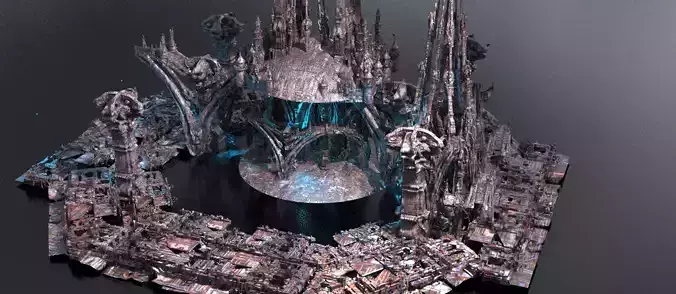 Edwardian Steampunk city exterior background 5 