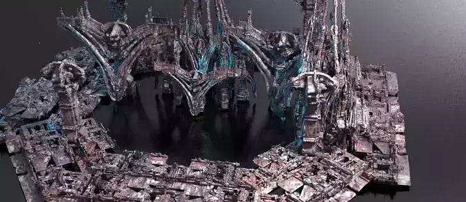 Edwardian Steampunk city exterior background 6 