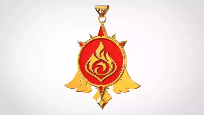 Mondstadt Vision Pyro Pendant 3D print model