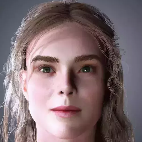 Elle Fanning Character Low-poly 3D model