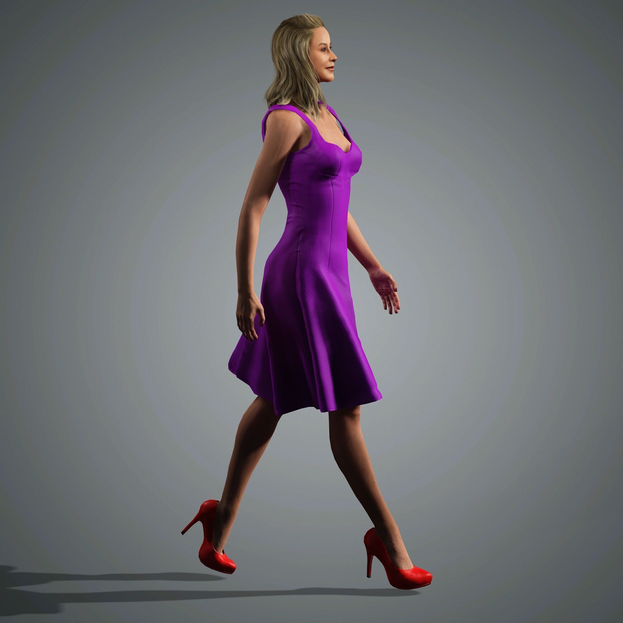 Brie Larson Character Low-poly 3D model_17