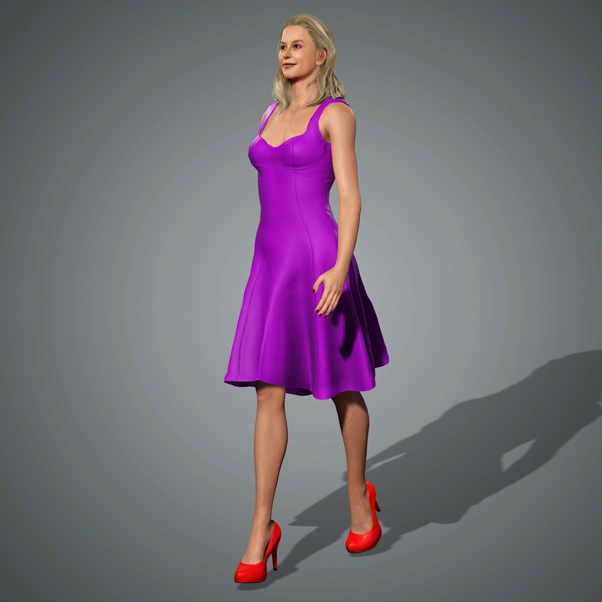 Brie Larson Character Low-poly 3D model_14