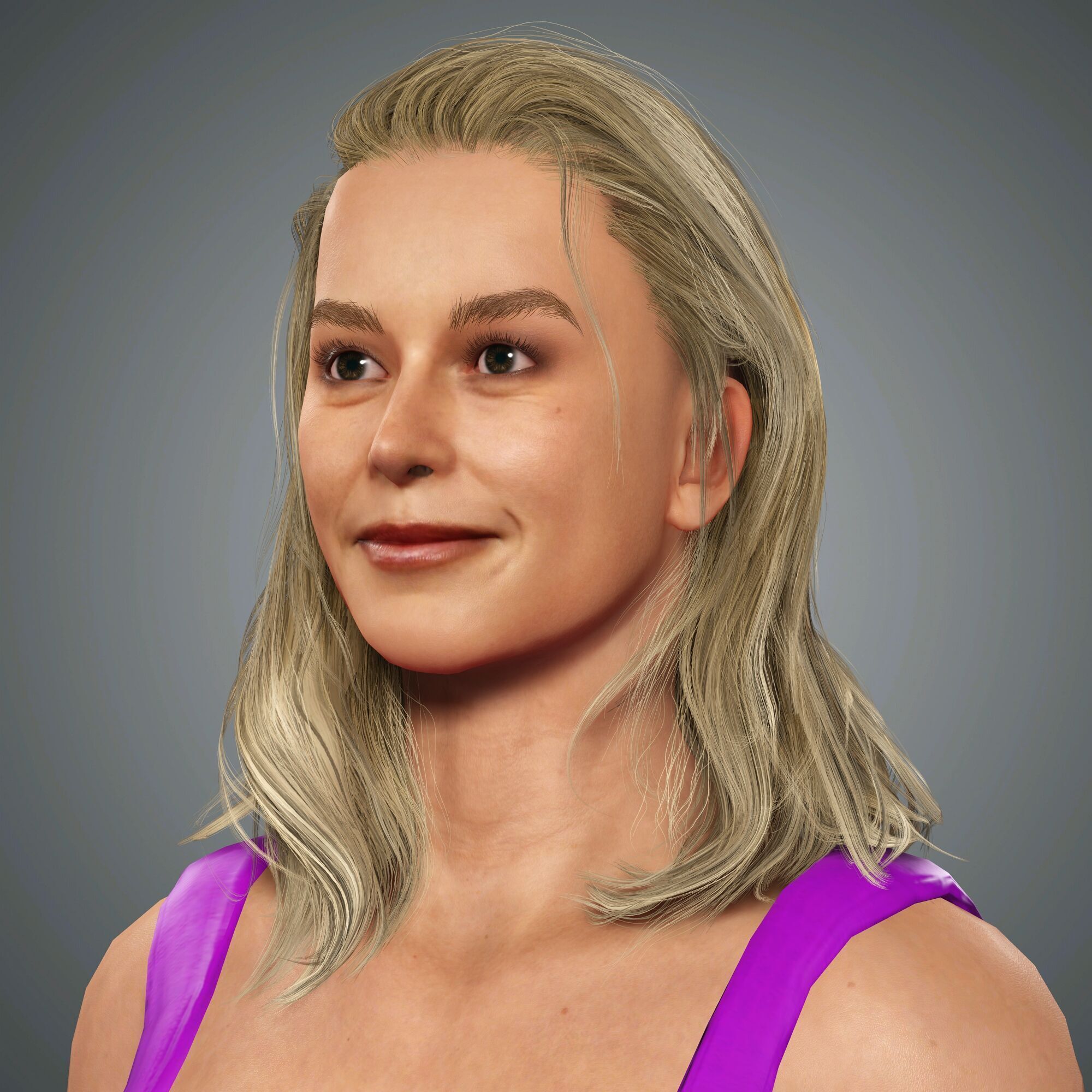 Brie Larson Character Low-poly 3D model_2