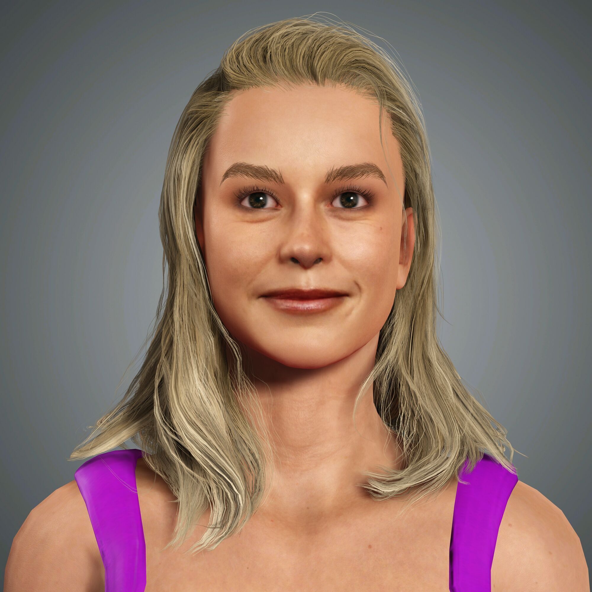 Brie Larson Character Low-poly 3D model_1