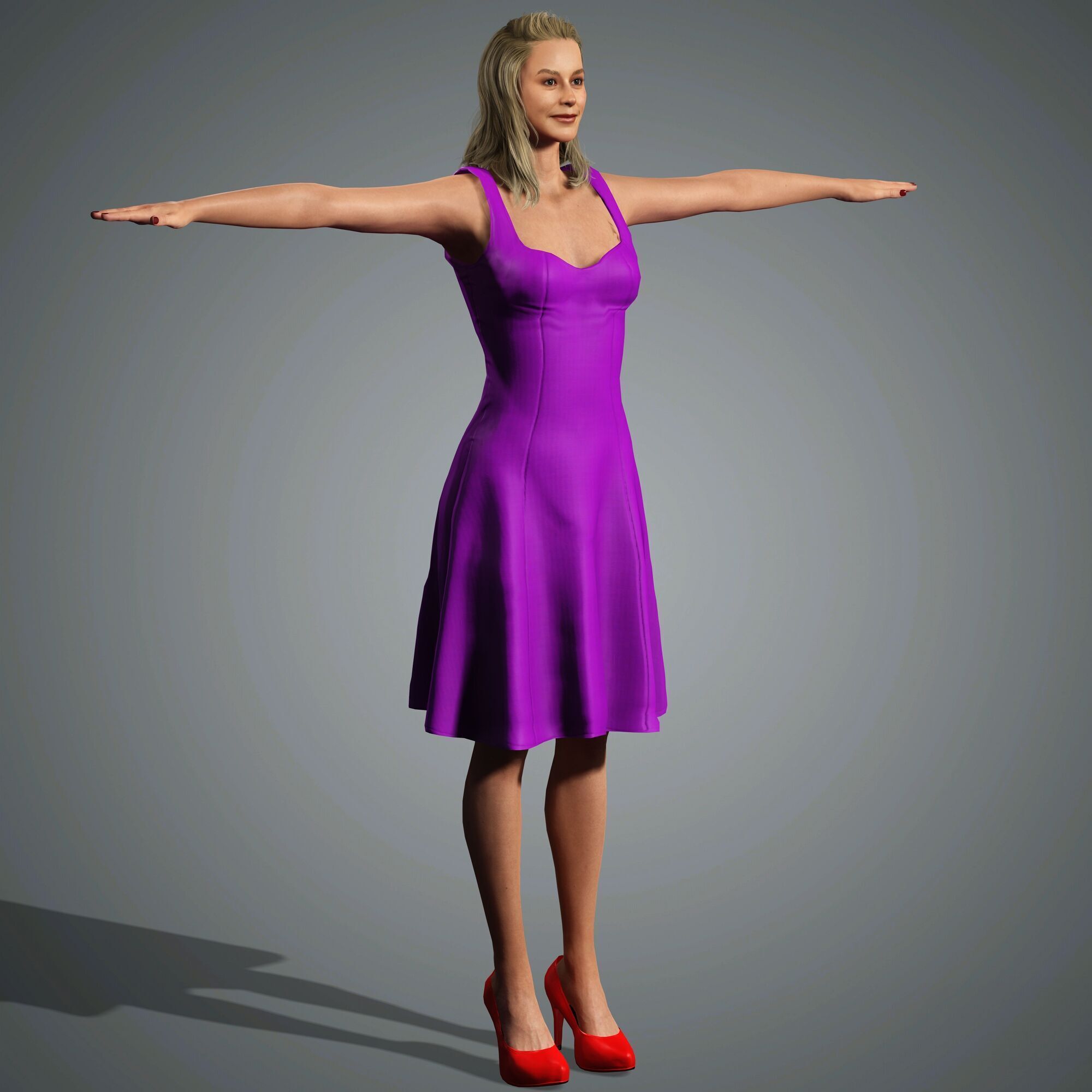 Brie Larson Character Low-poly 3D model_11