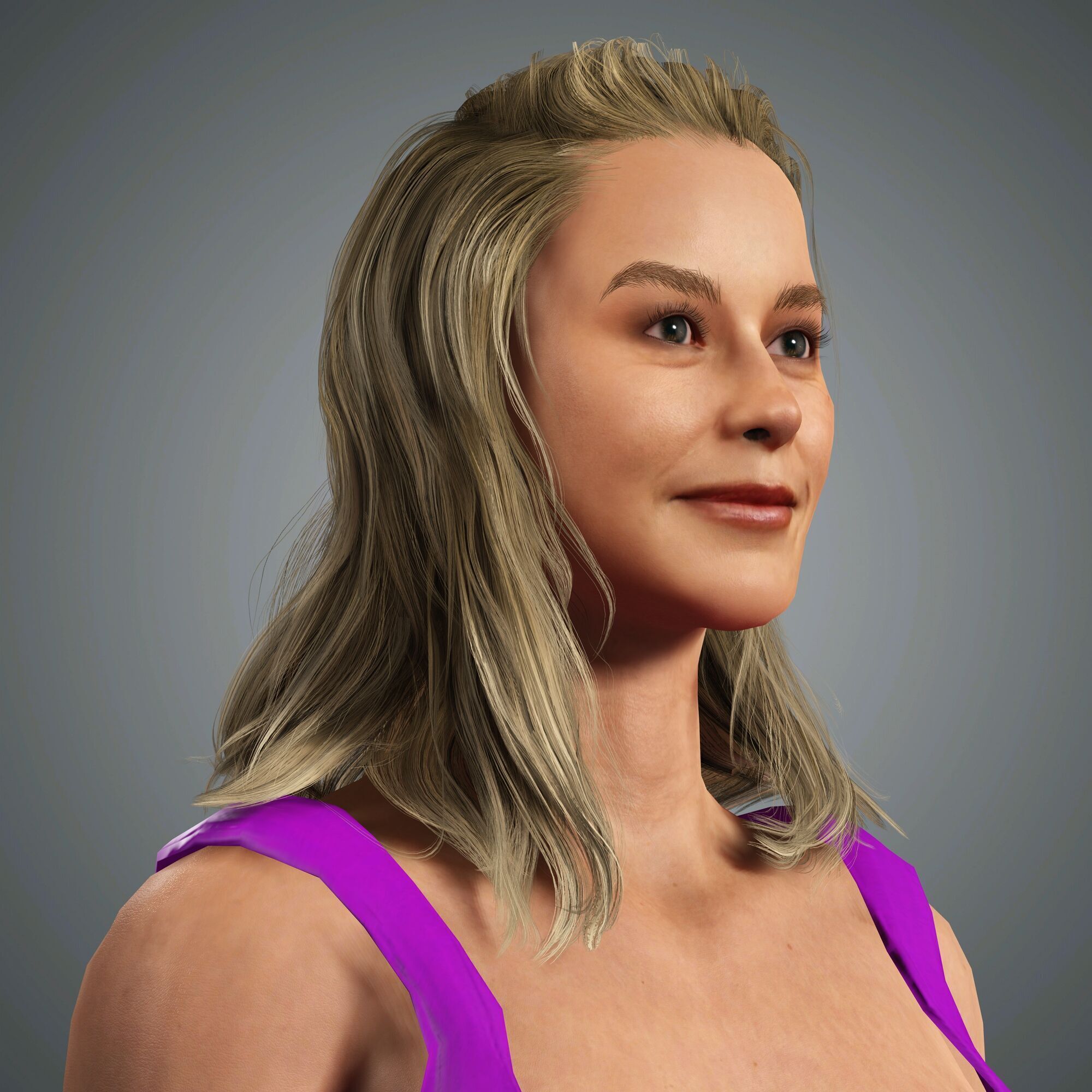 Brie Larson Character Low-poly 3D model_4