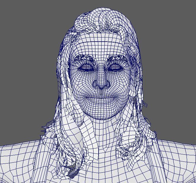 Brie Larson Character Low-poly 3D model_19