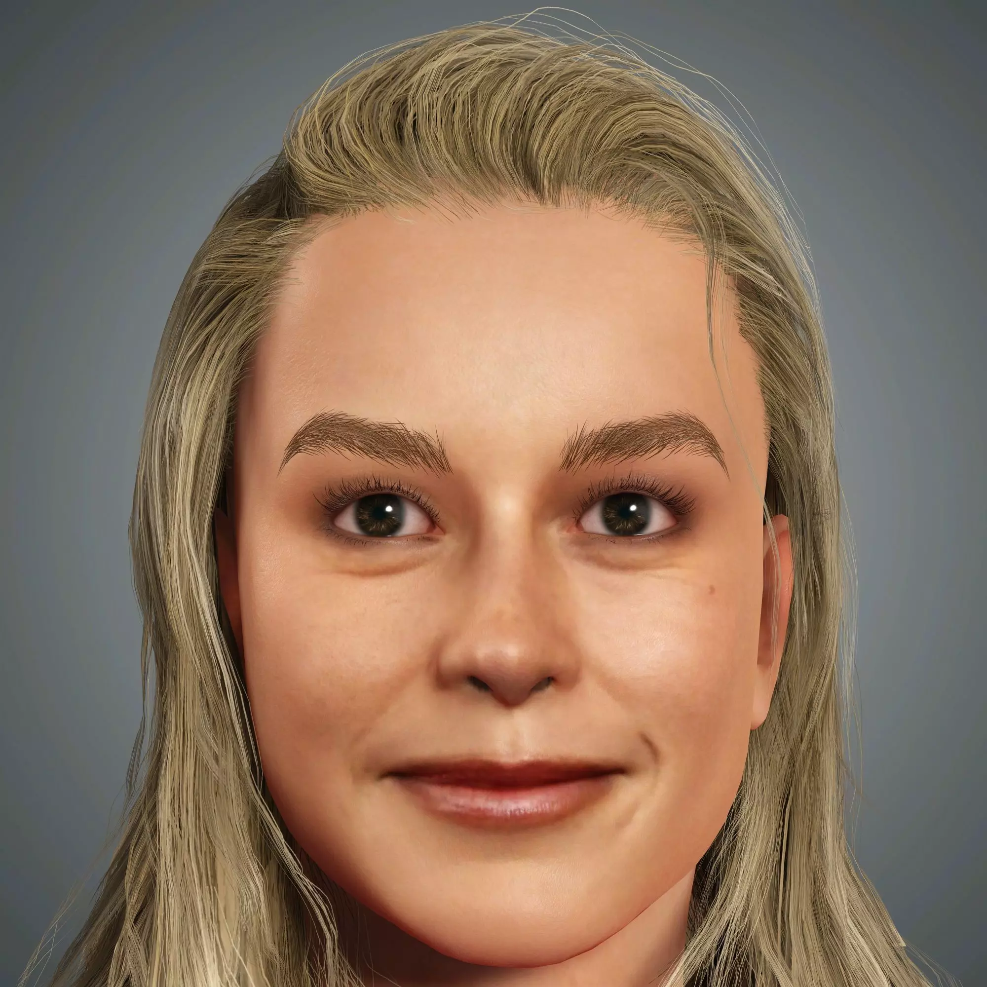 Brie Larson Character Low-poly 3D model_0