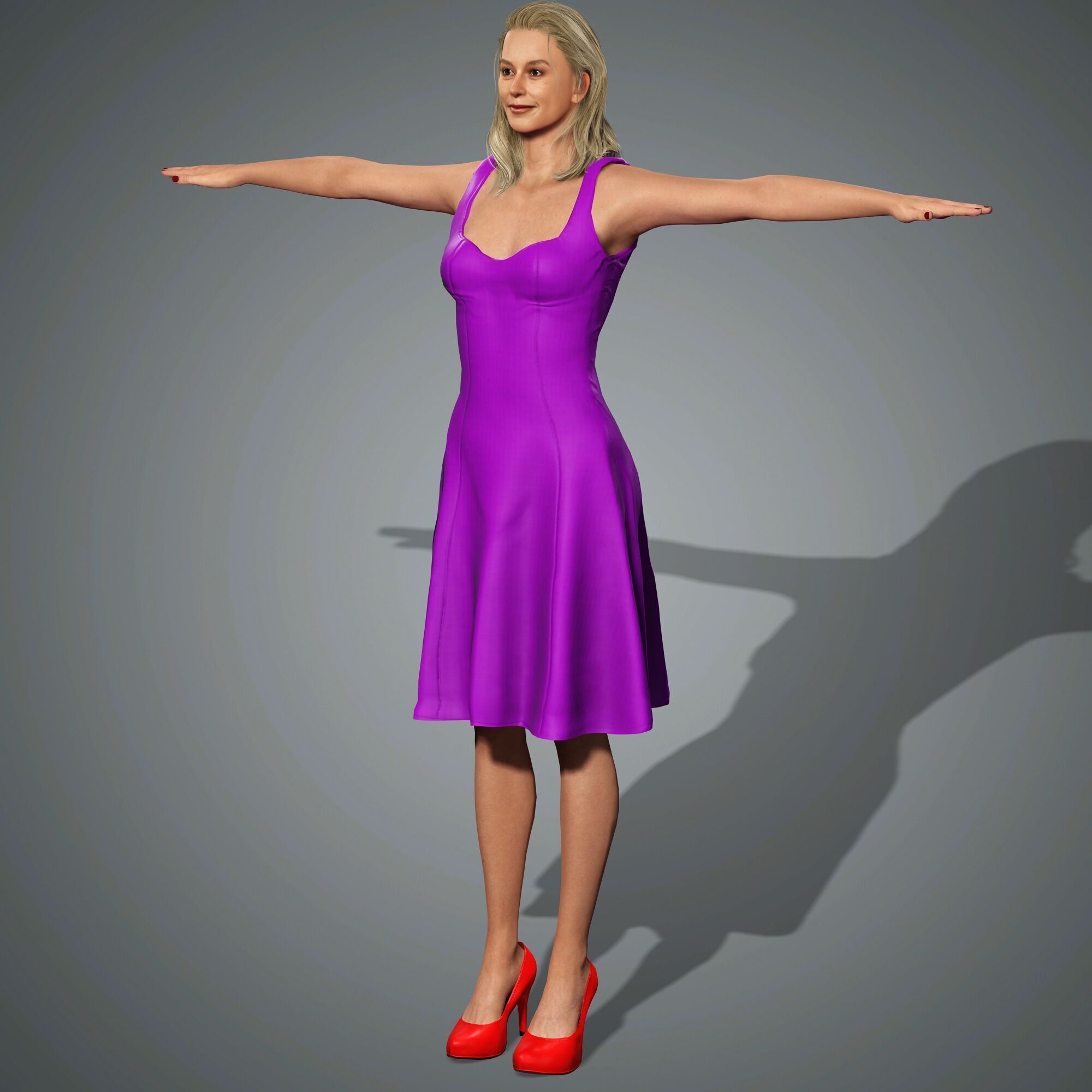 Brie Larson Character Low-poly 3D model_7
