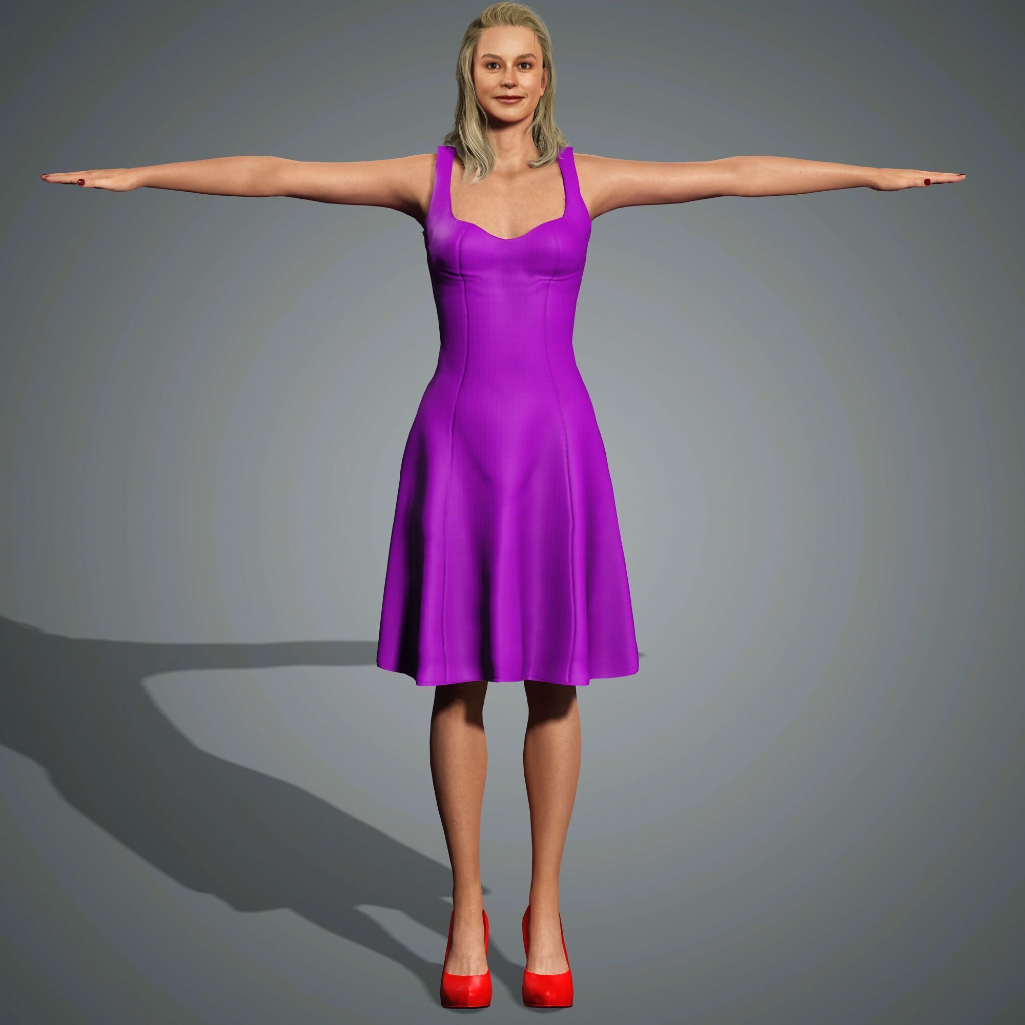 Brie Larson Character Low-poly 3D model_6