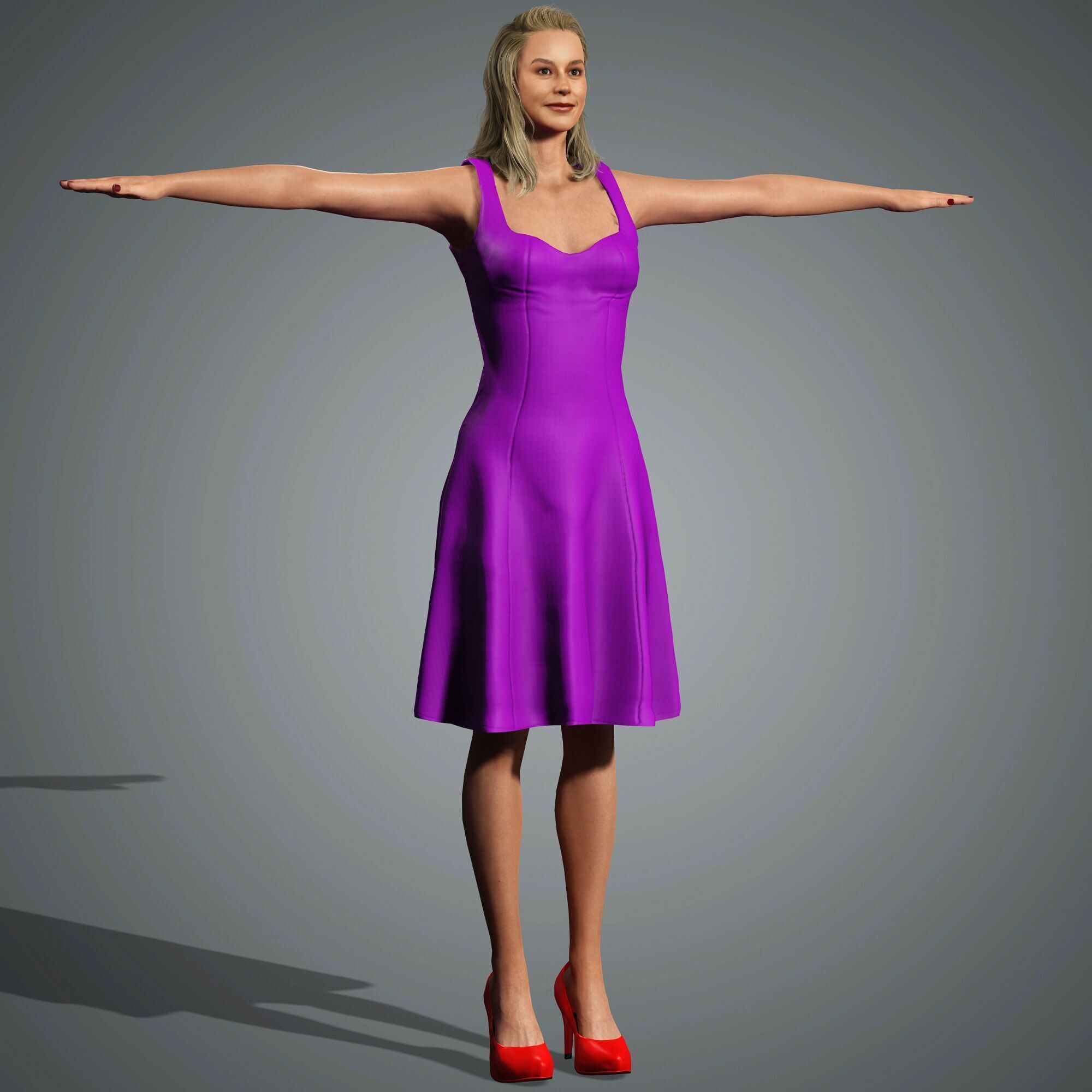 Brie Larson Character Low-poly 3D model_12