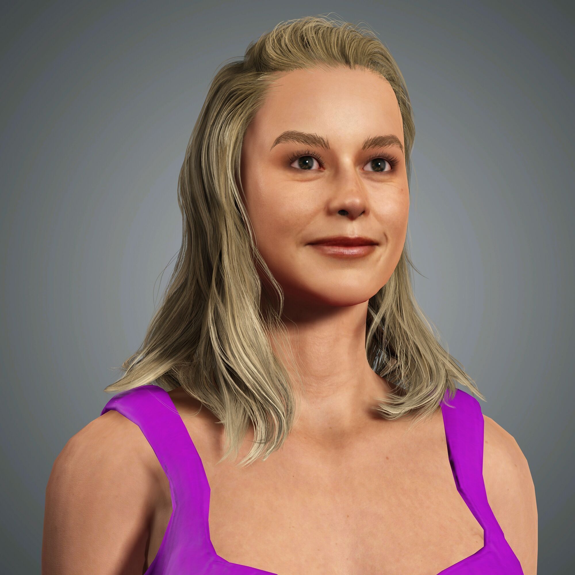 Brie Larson Character Low-poly 3D model_3