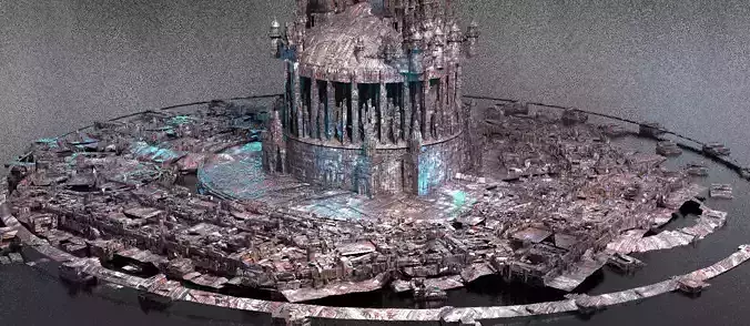 Steampunk medieval Ages architecture