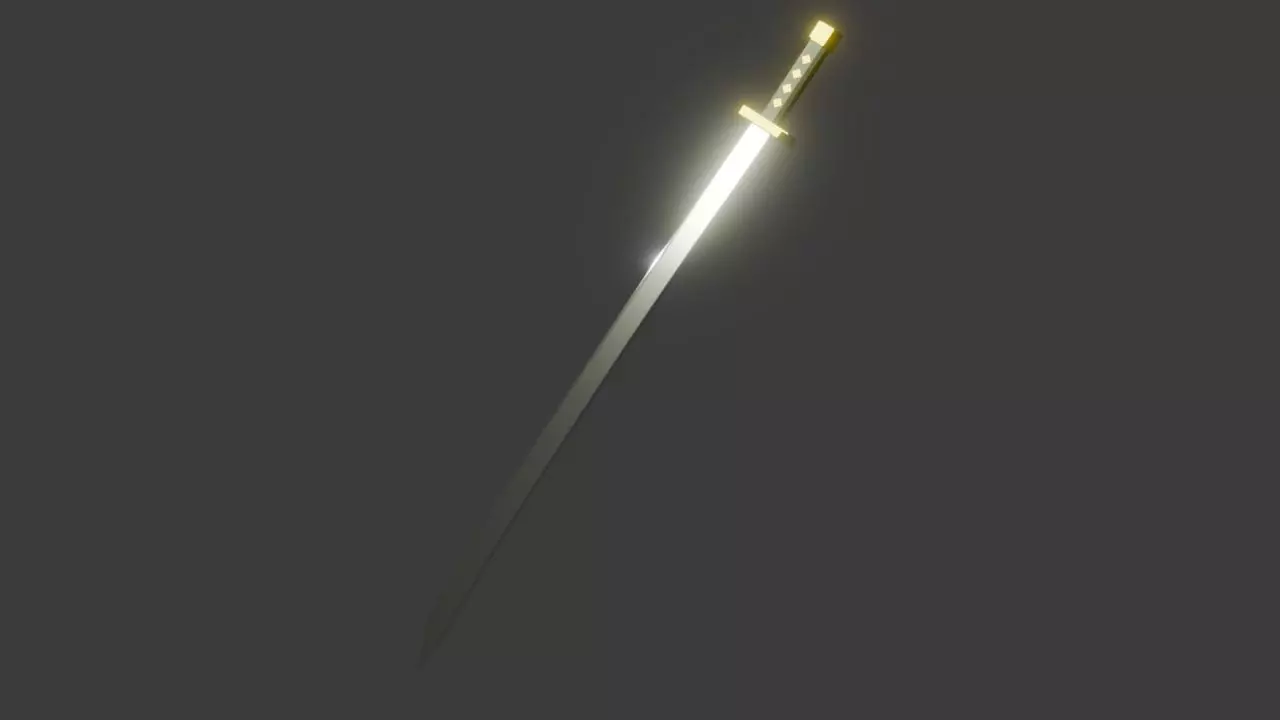 Katana Low-poly 3D model_0