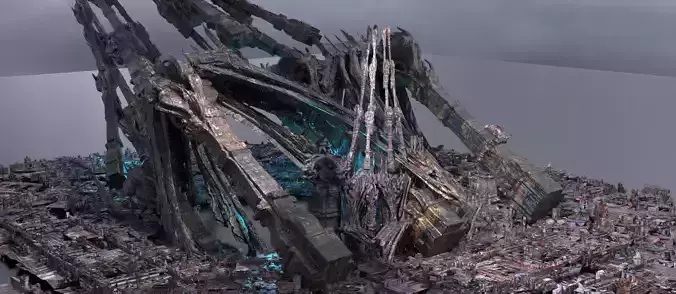 Steampunk medieval Ages Ruins pillars