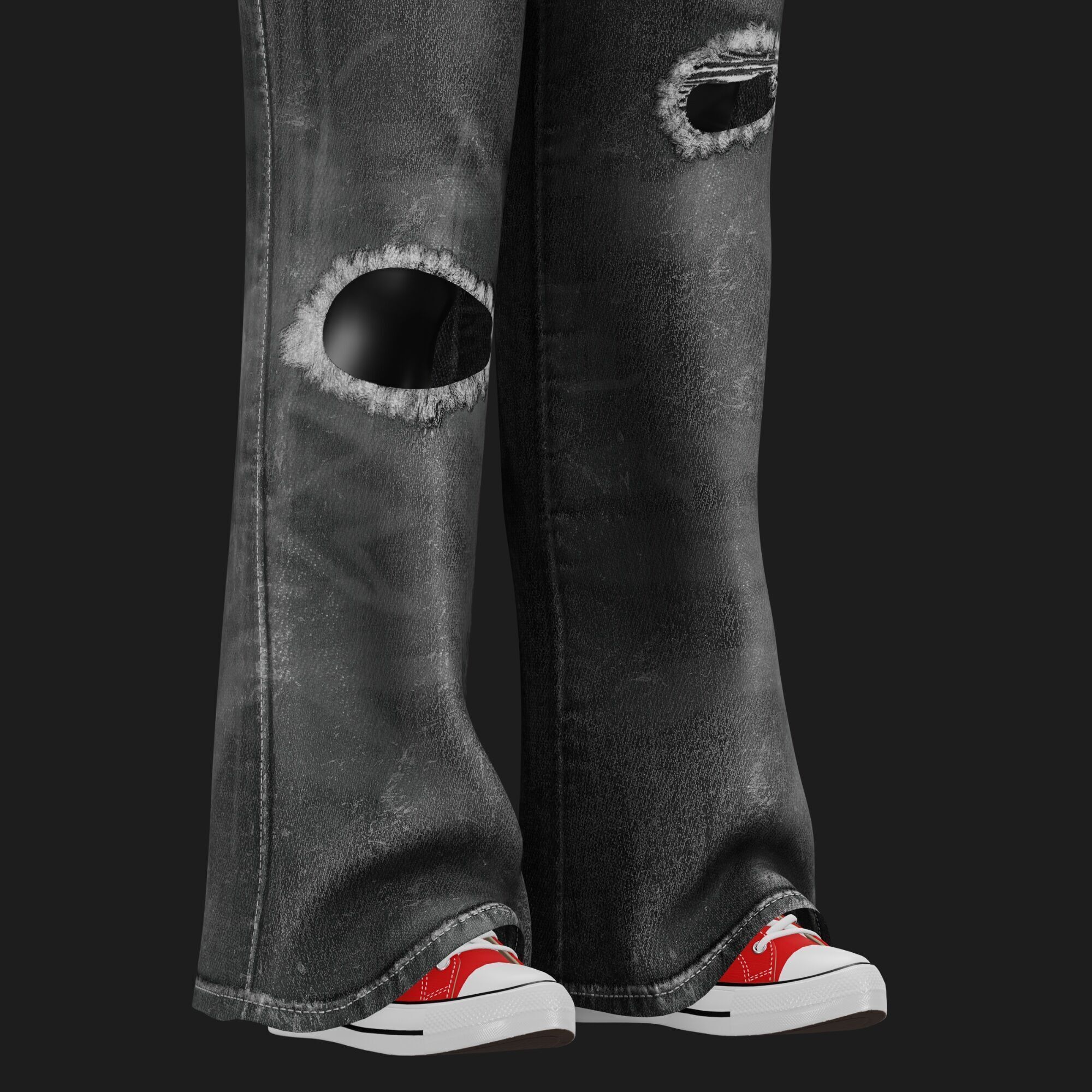 Womens Y2K 2000s Set - Pants and Blouse Low-poly 3D model_8