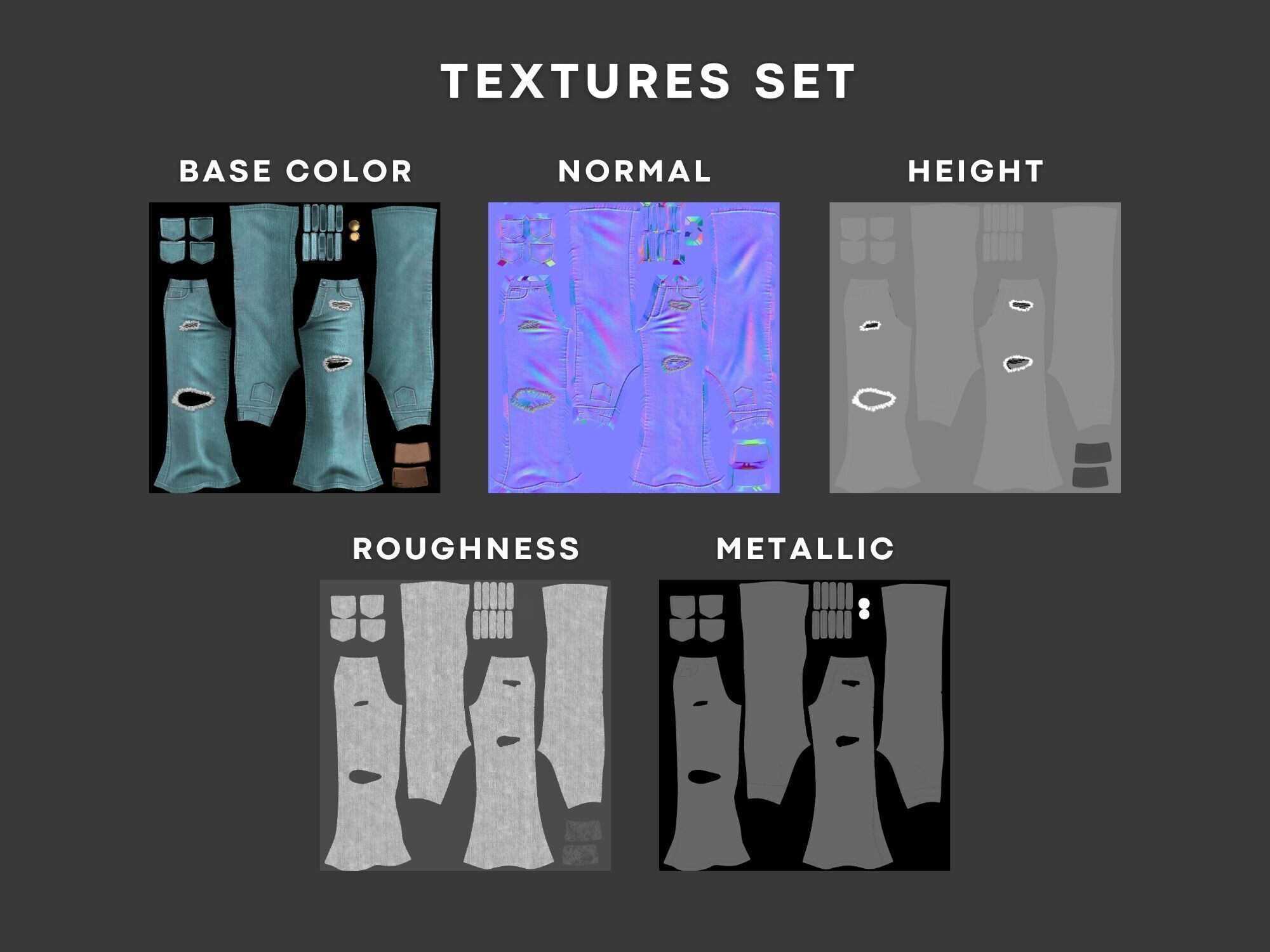 Womens Y2K 2000s Set - Pants and Blouse Low-poly 3D model_15