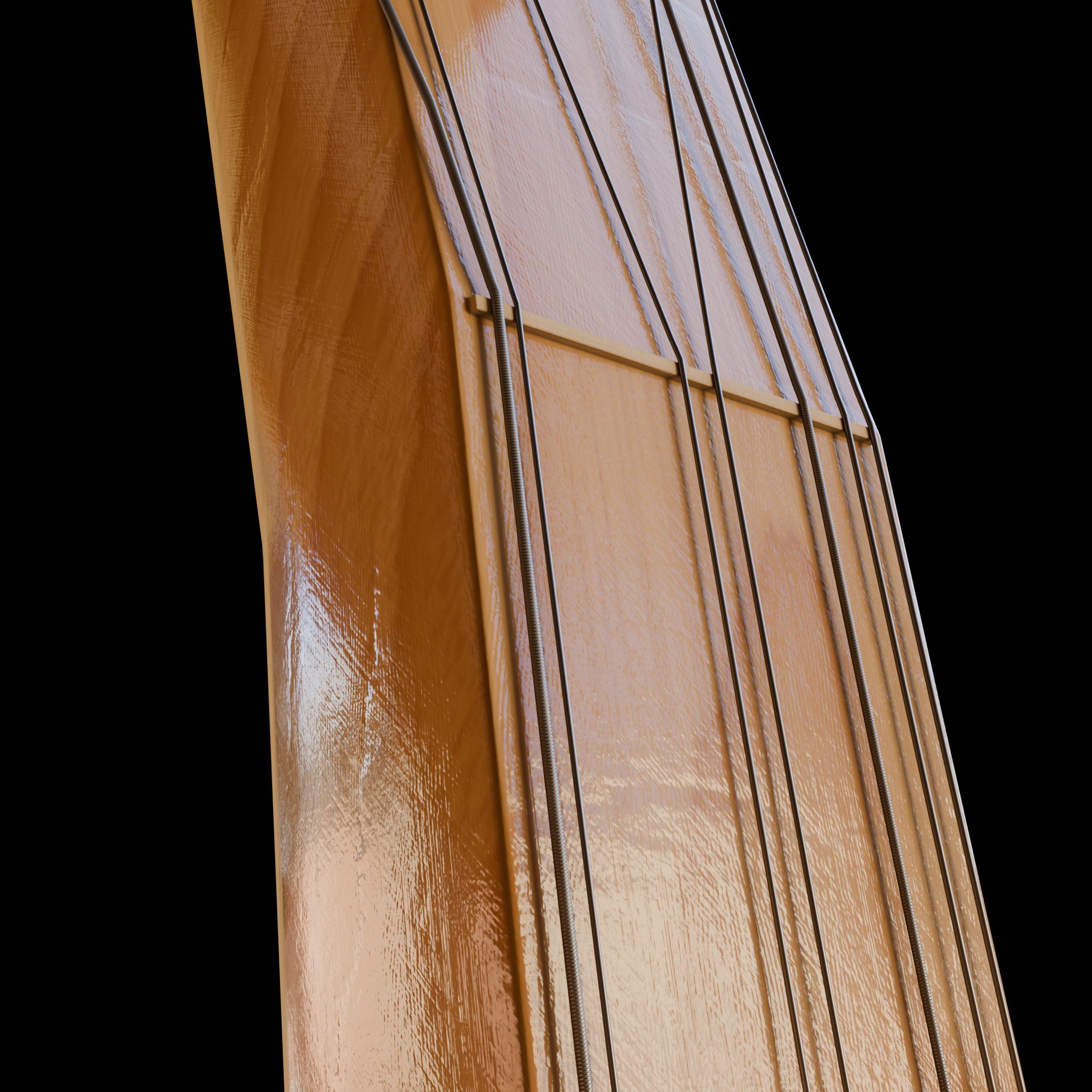 Baglama Low-poly 3D model_11