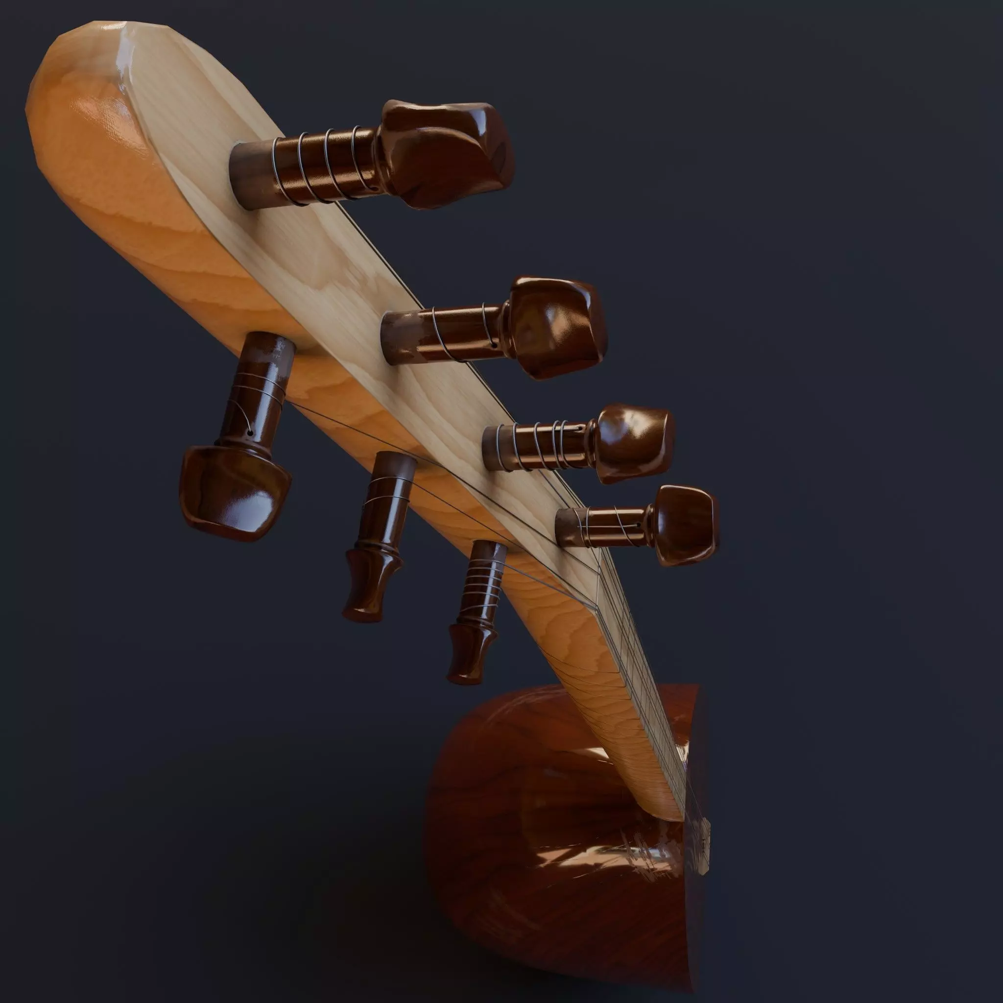 Baglama Low-poly 3D model_0