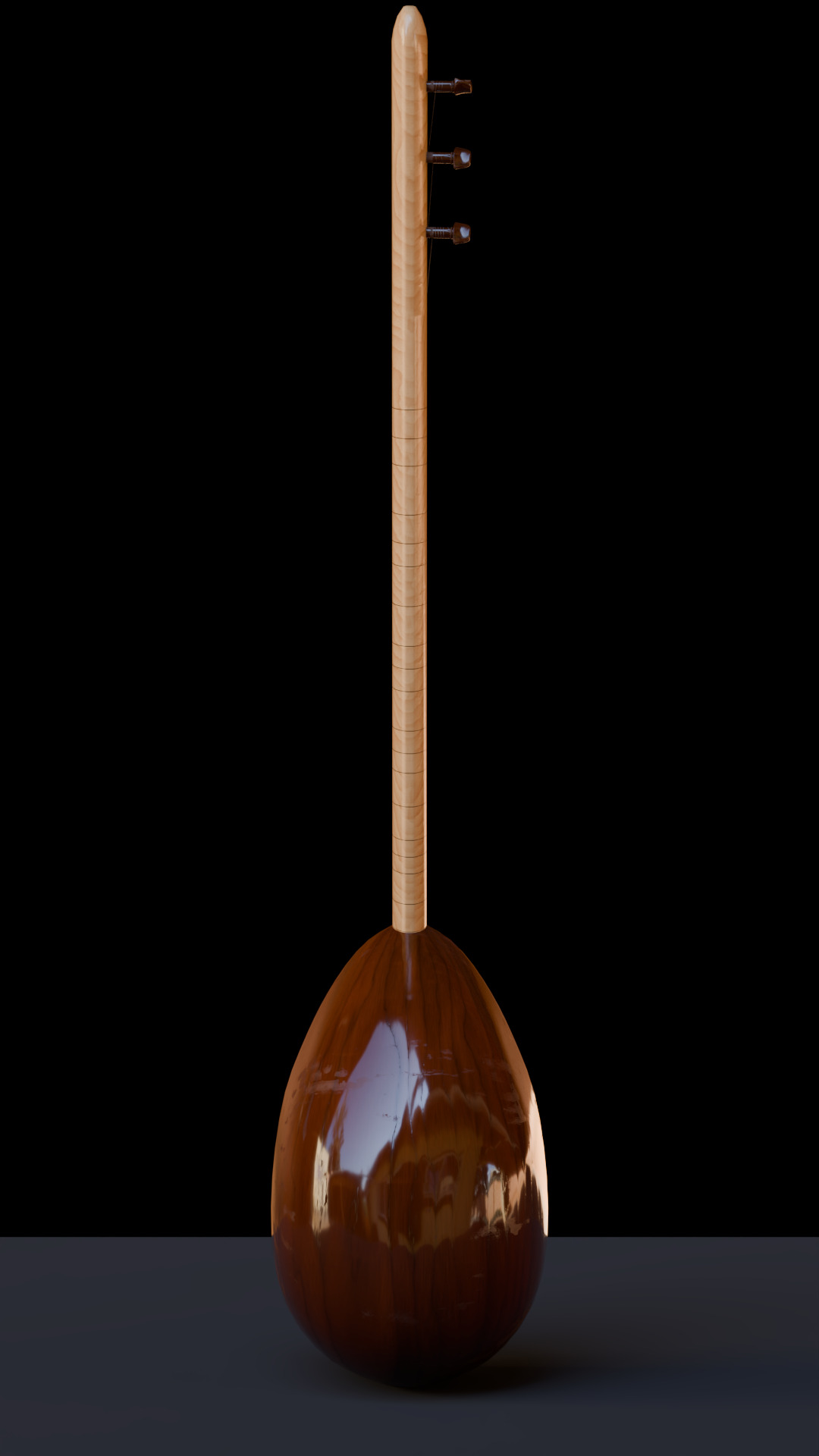 Baglama Low-poly 3D model_20