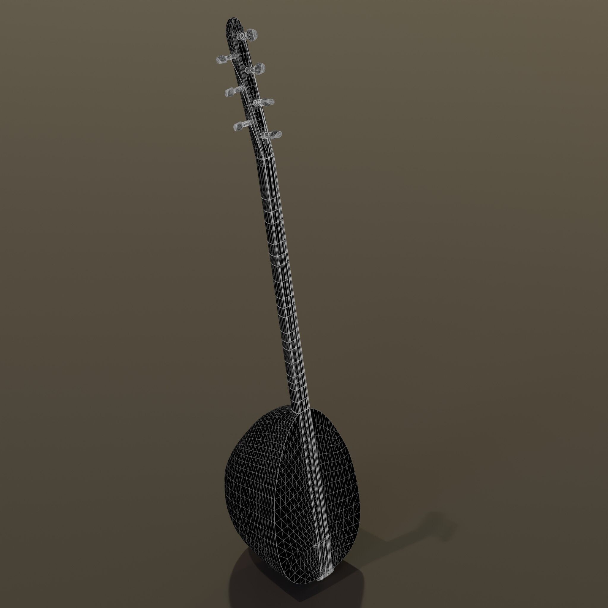 Baglama Low-poly 3D model_28