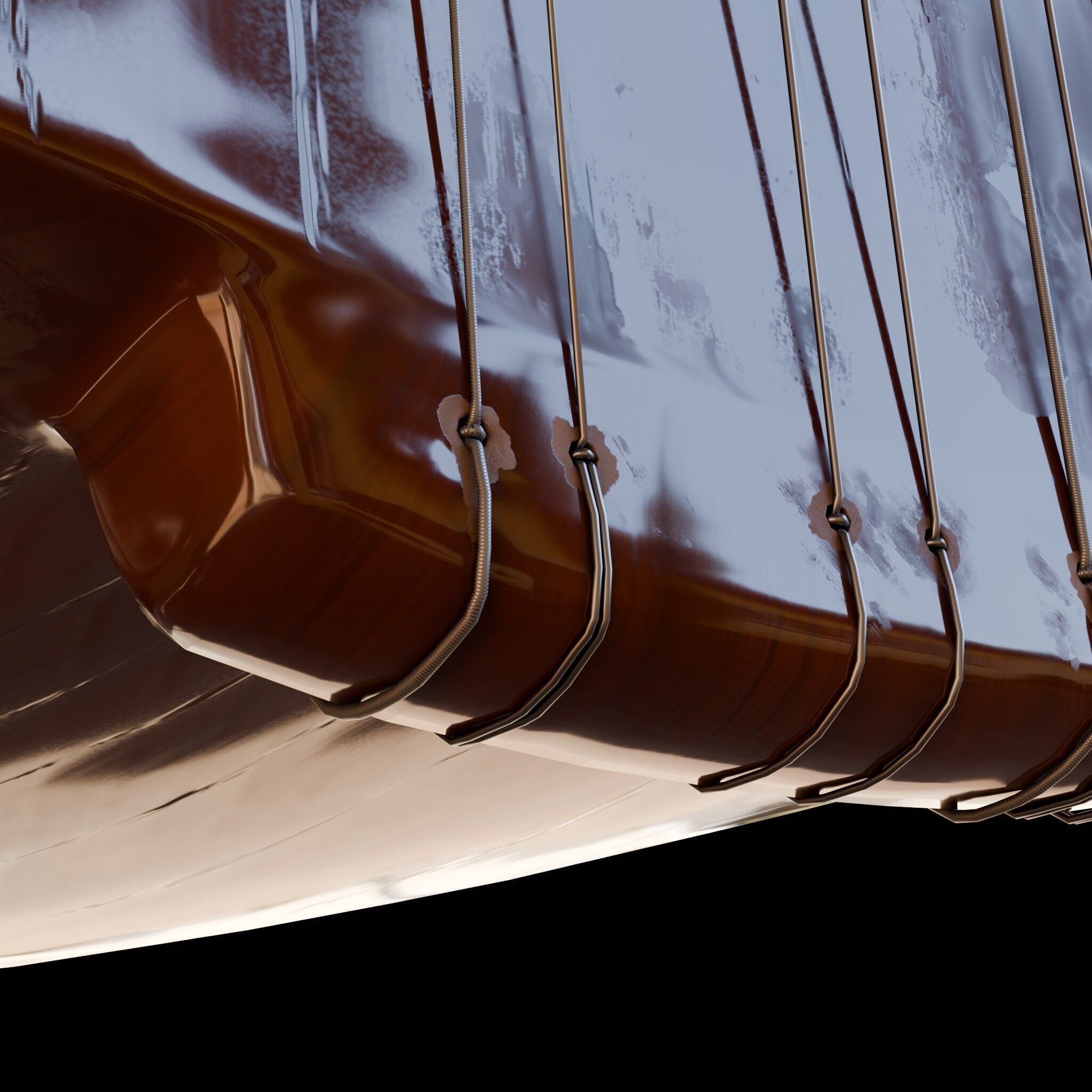 Baglama Low-poly 3D model_4