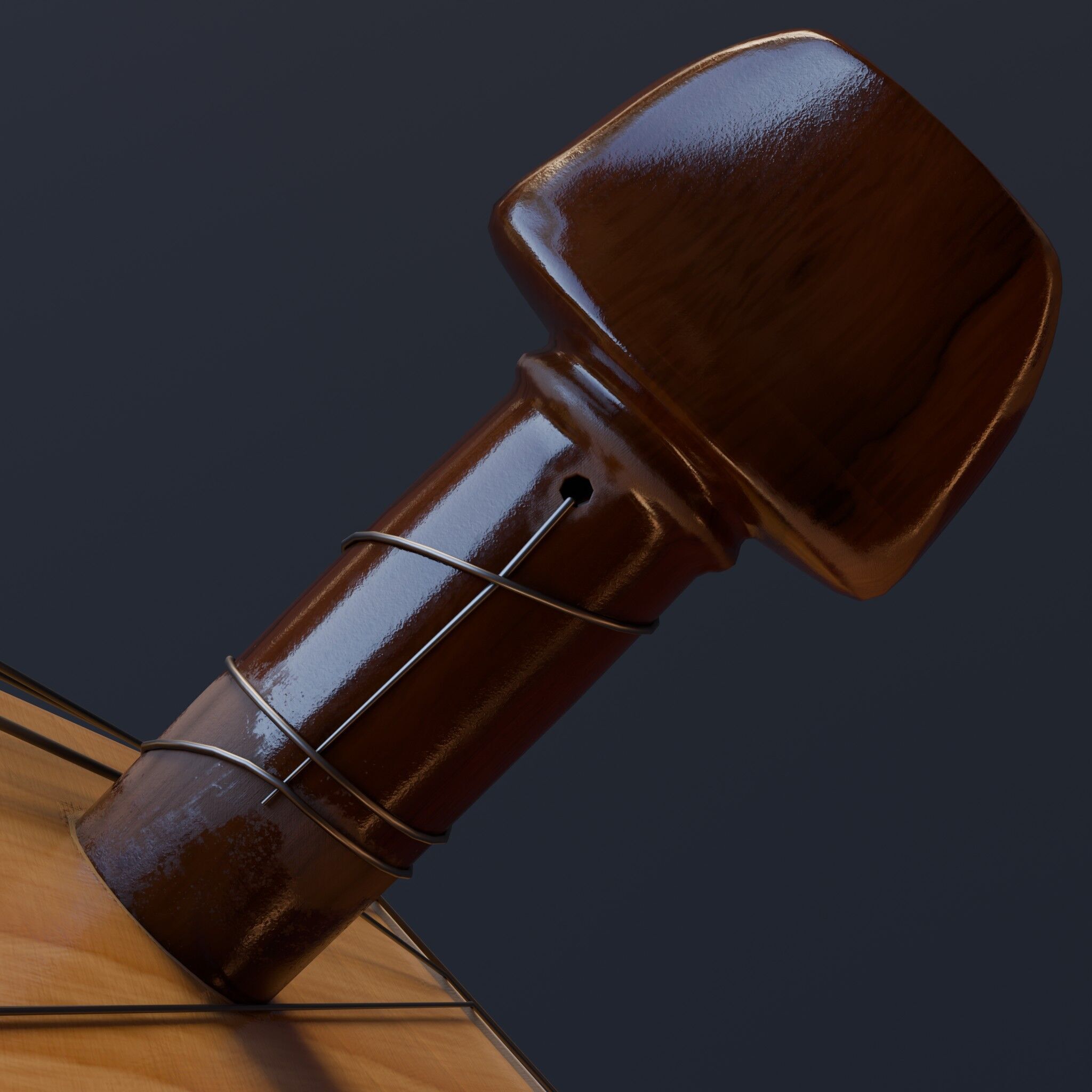 Baglama Low-poly 3D model_1