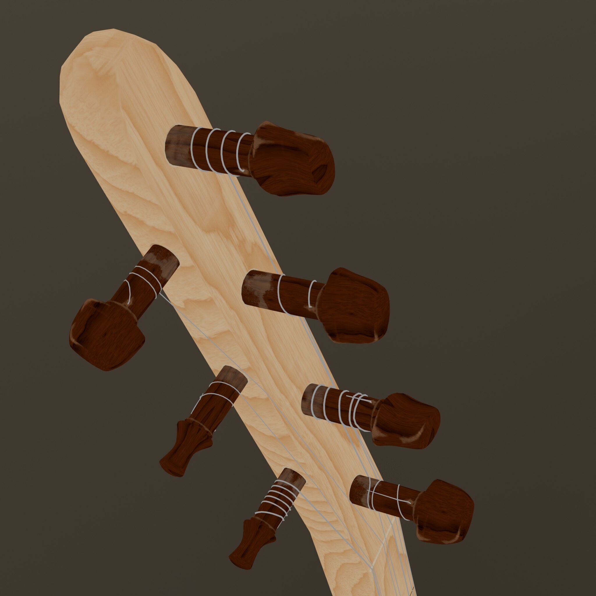 Baglama Low-poly 3D model_27