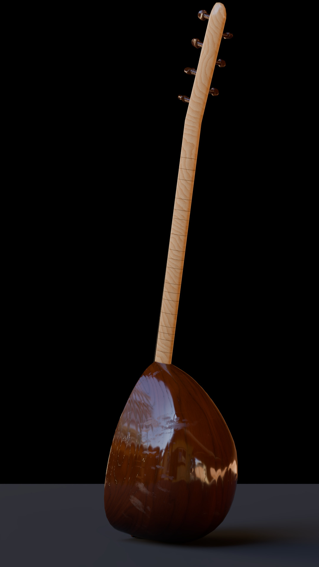 Baglama Low-poly 3D model_21