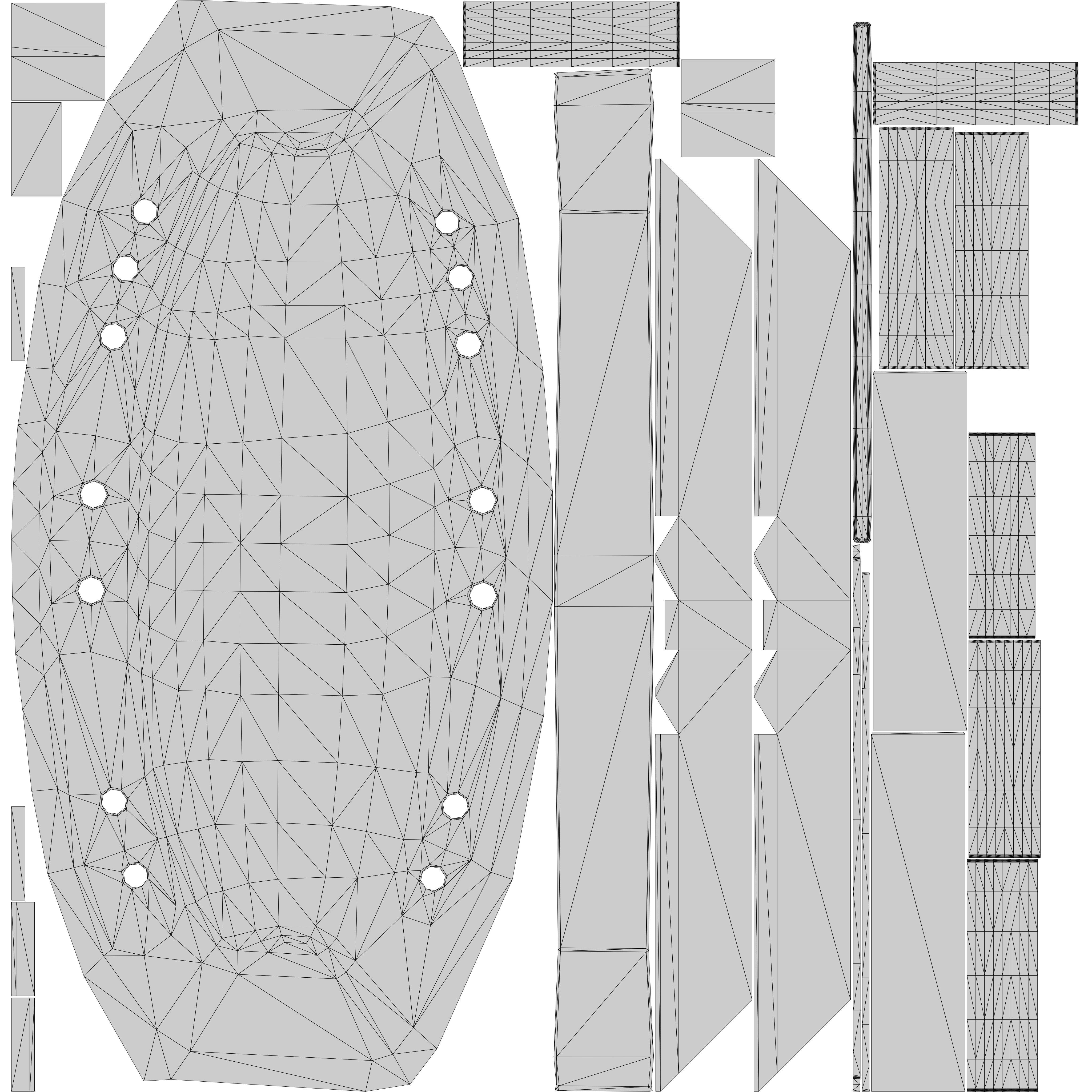 Baglama Low-poly 3D model_36