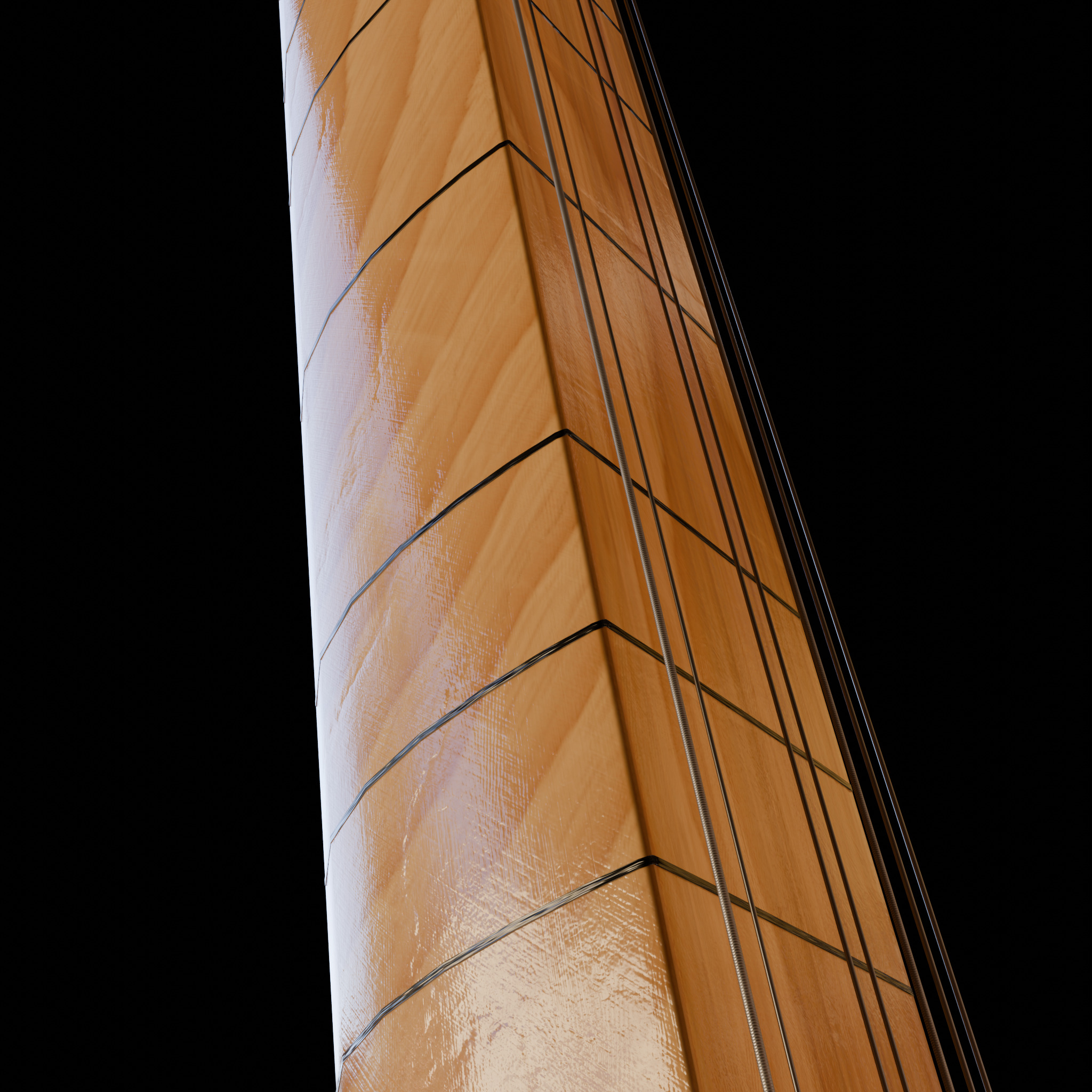 Baglama Low-poly 3D model_23