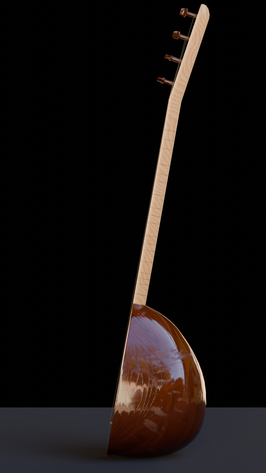 Baglama Low-poly 3D model_15