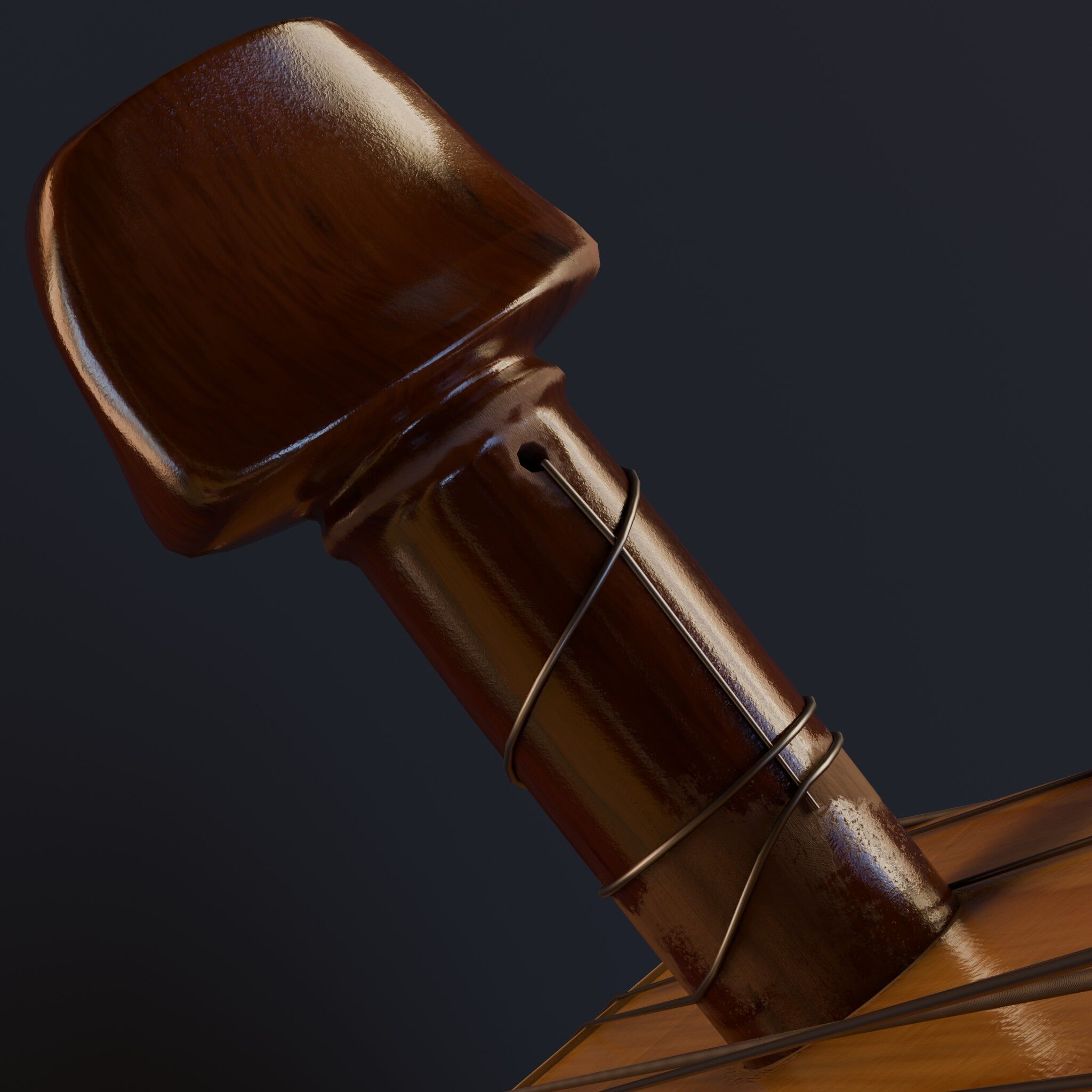 Baglama Low-poly 3D model_2