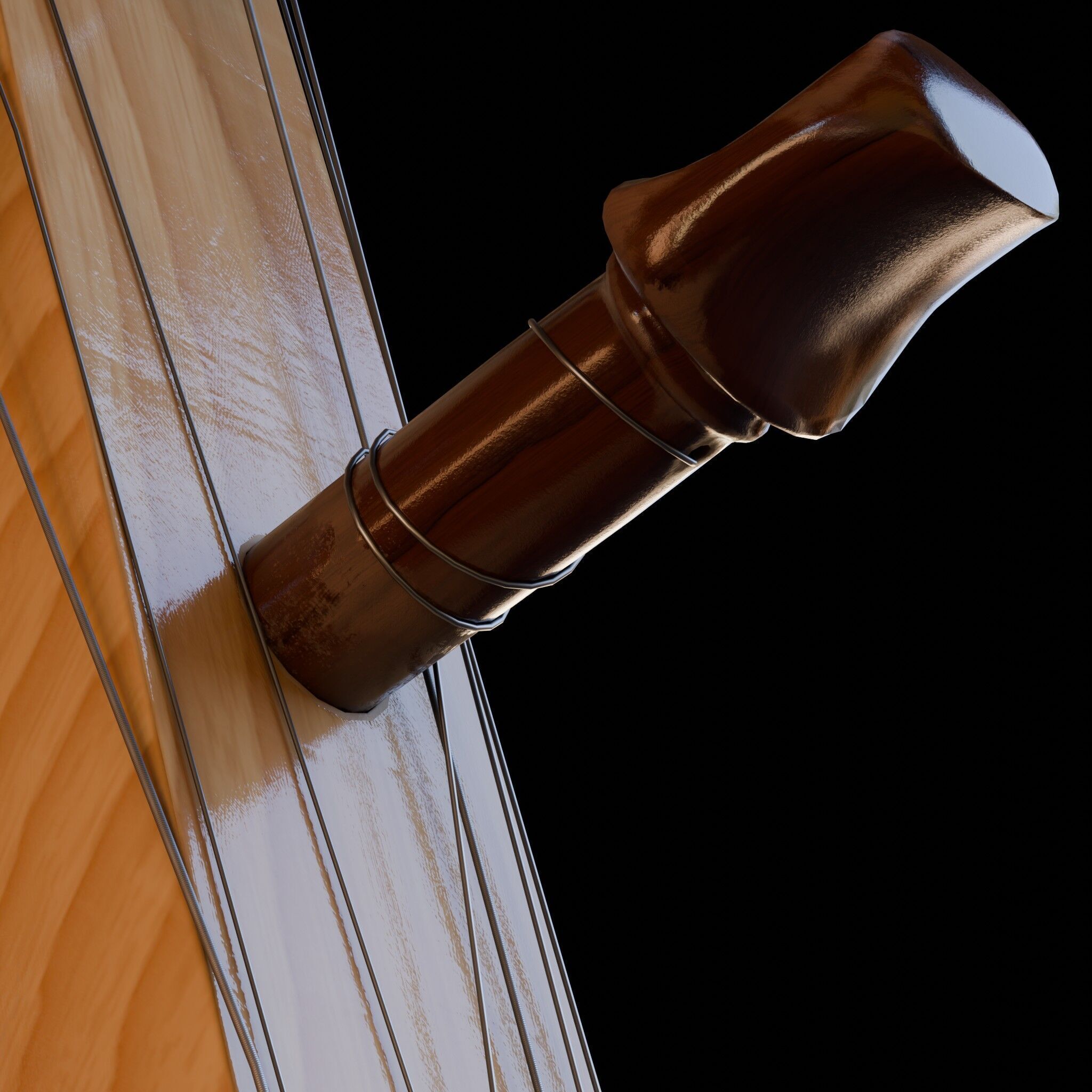 Baglama Low-poly 3D model_5