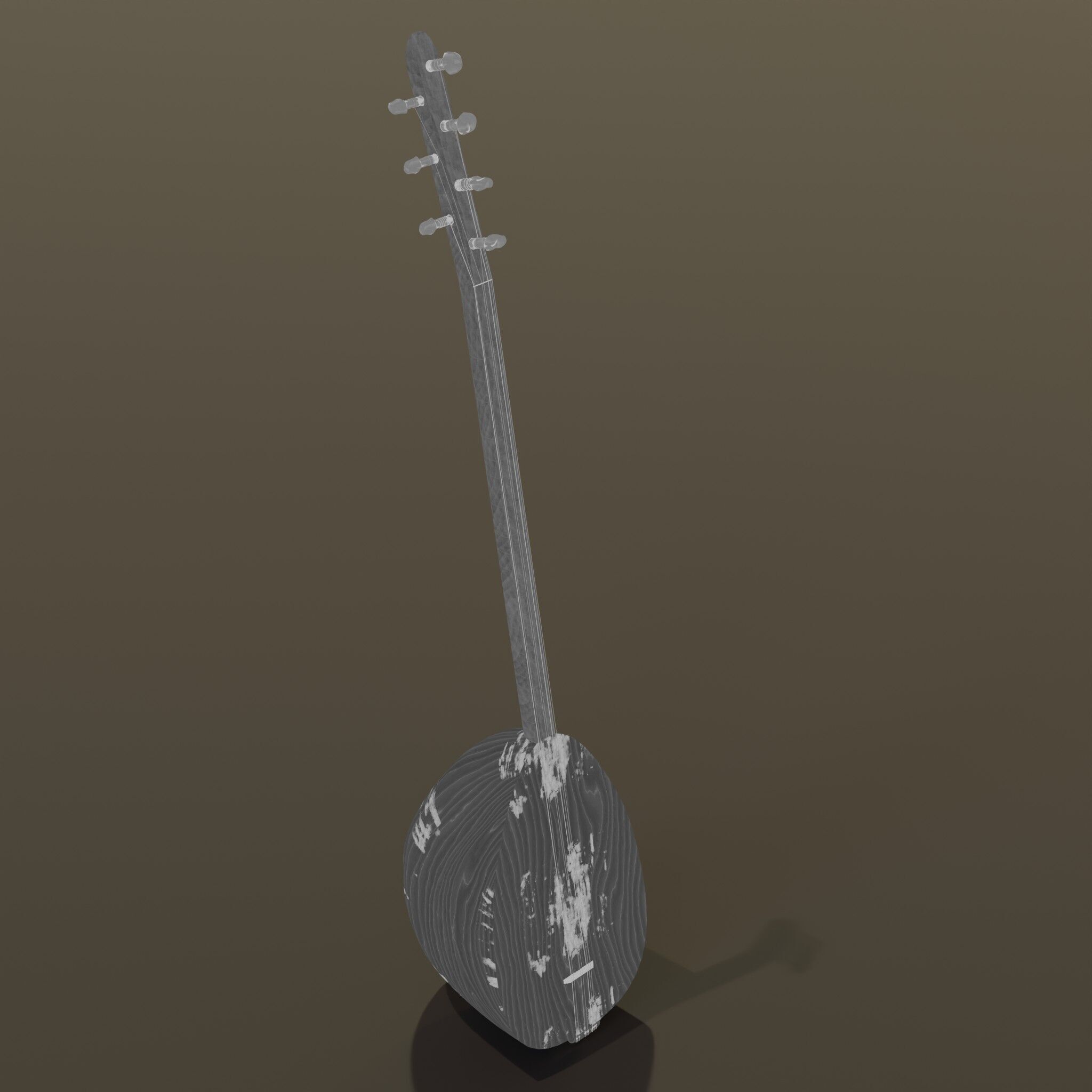 Baglama Low-poly 3D model_26