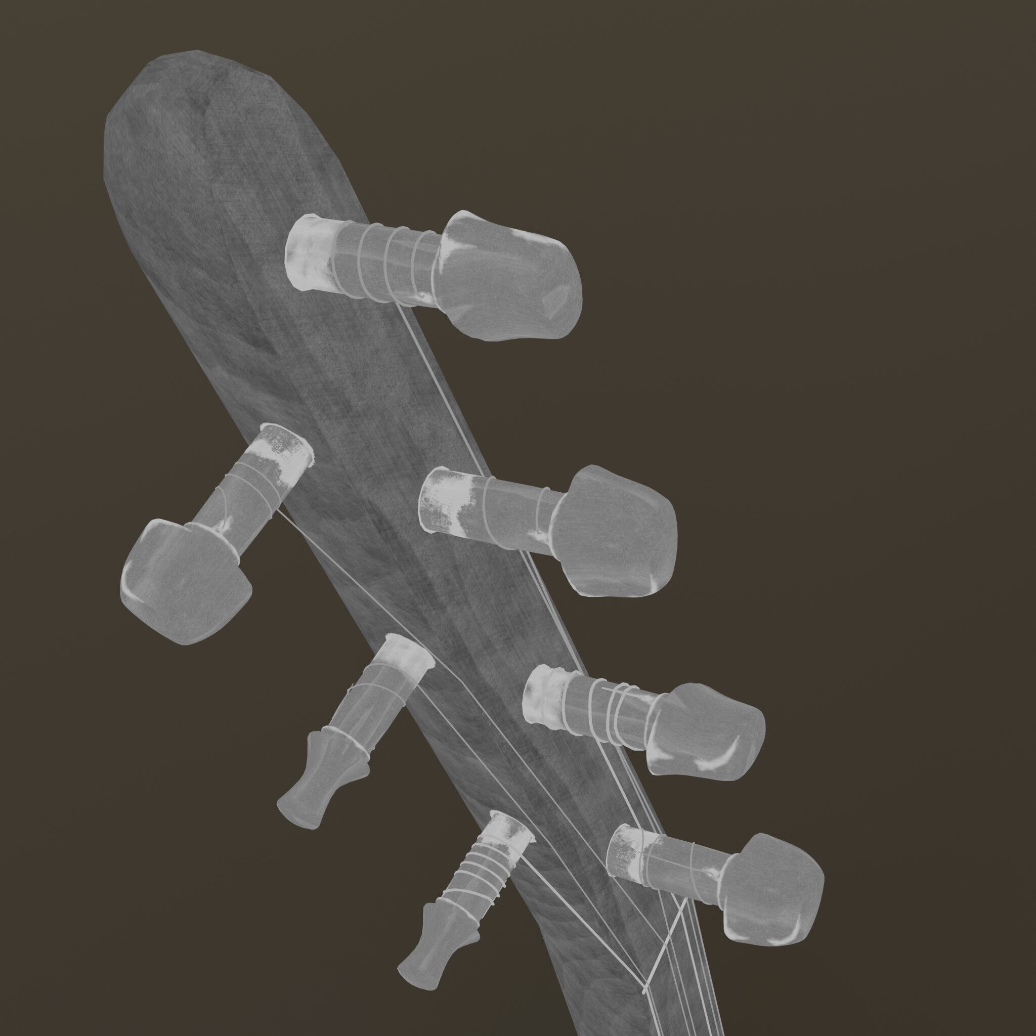 Baglama Low-poly 3D model_29